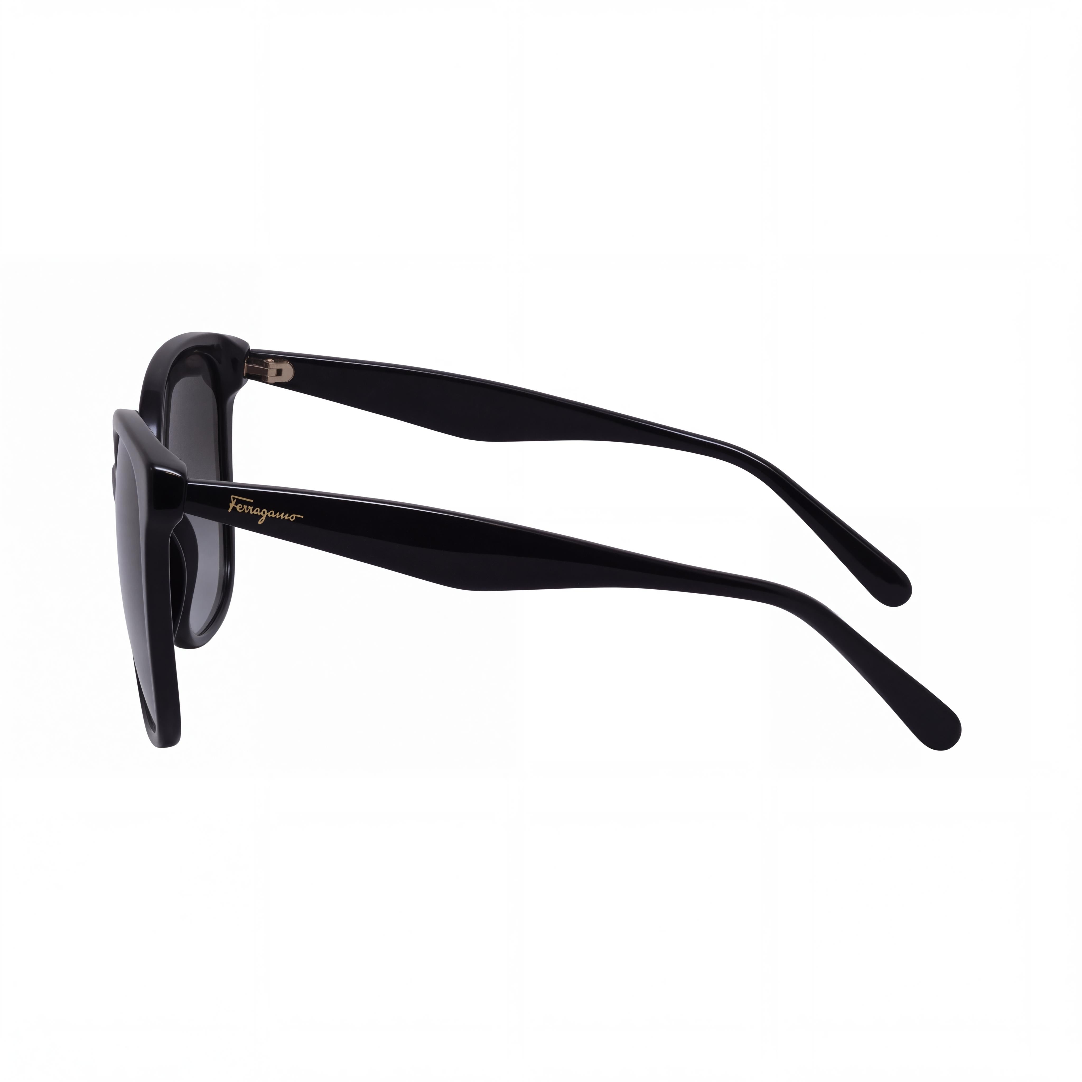 Salvatore Ferragamo SF1072S Women's Black Plastic Square Grey Gradient 100% UV Protection Sunglasses 56mm, Photo 3