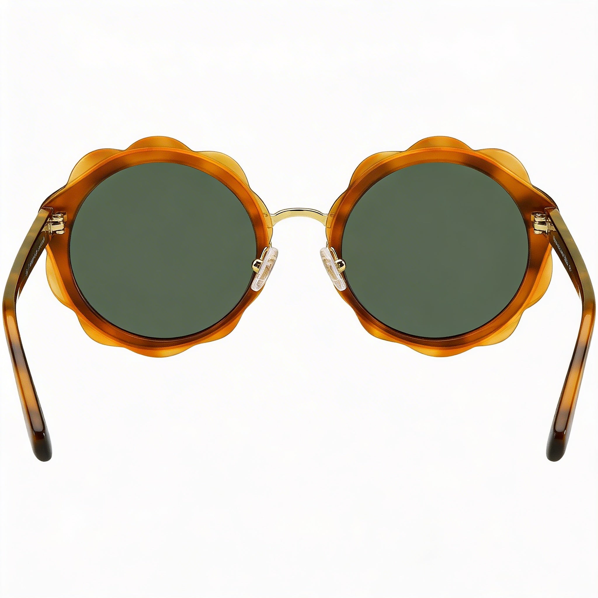 Gafas de sol redondas de plástico para mujer Kate Spade New York Karrie/S, armazón marrón verdoso, lente verde, 52 mm, Photo 3