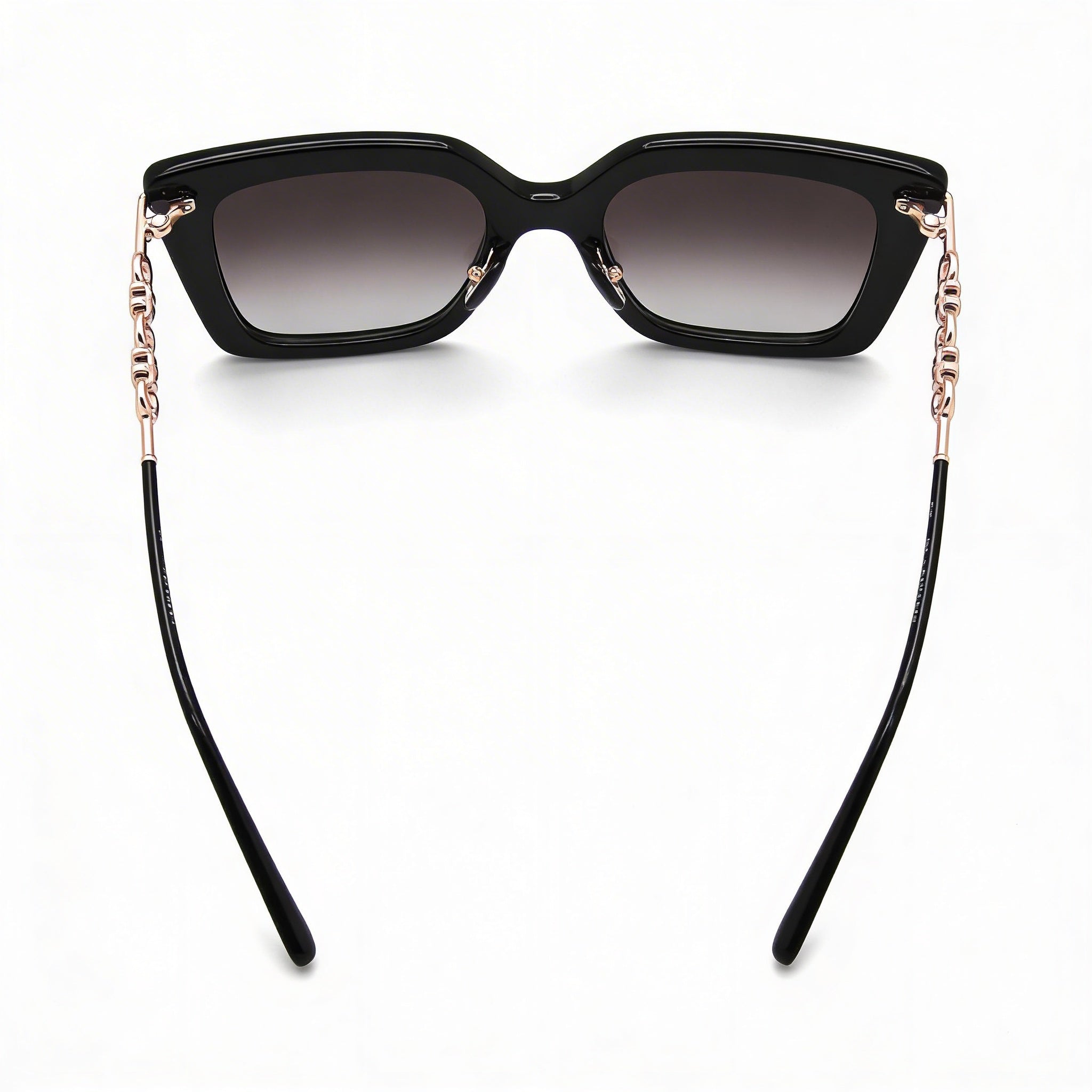 Gafas de sol Ferragamo Modern para mujer, montura de acero de aleación negro, lentes degradadas grises, 51 mm, Photo 4