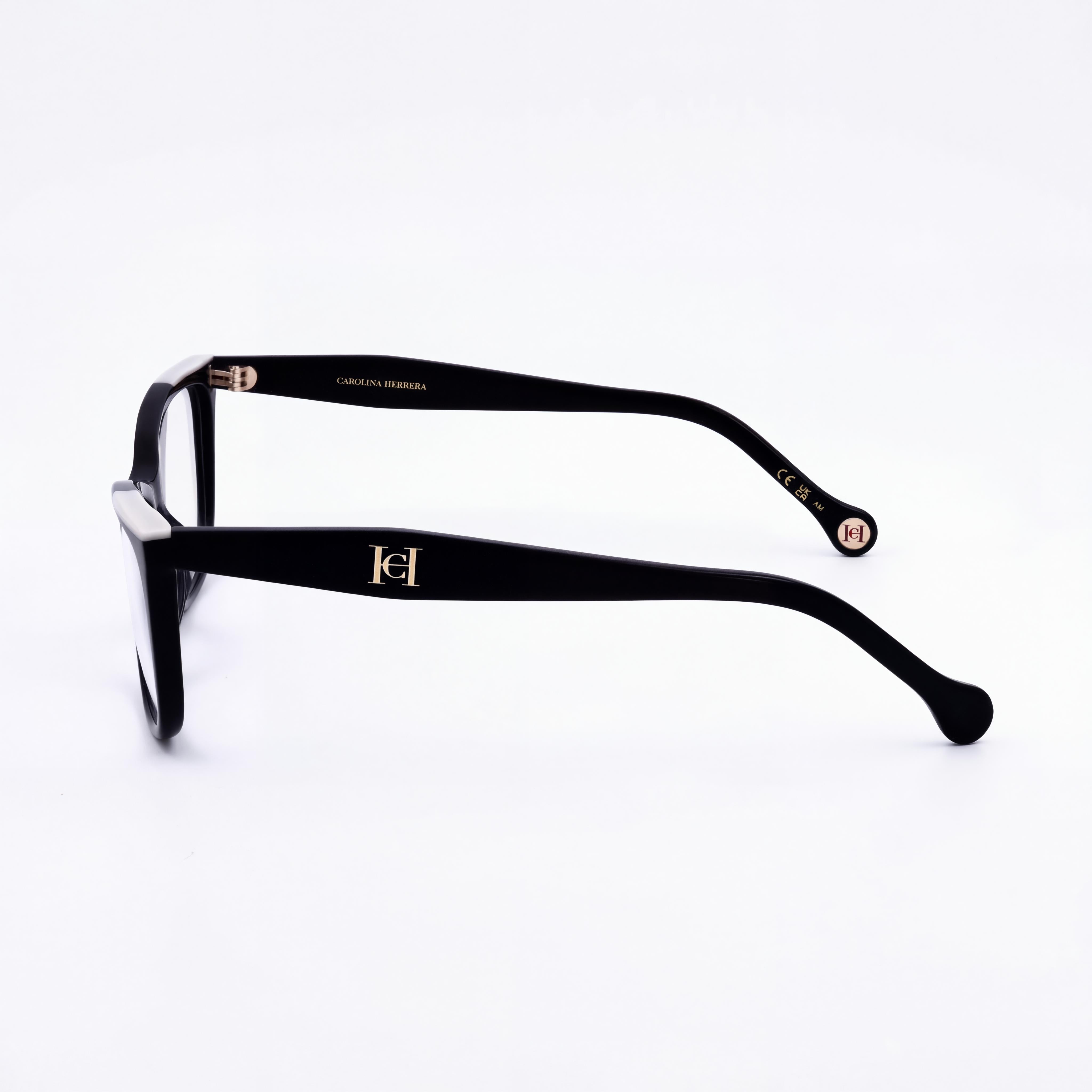 Carolina Herrera Modern Collection Her 0202/g Women's Black White Acetate Frame Sunglasses with Polycarbonate Lenses 56mm, Photo 3