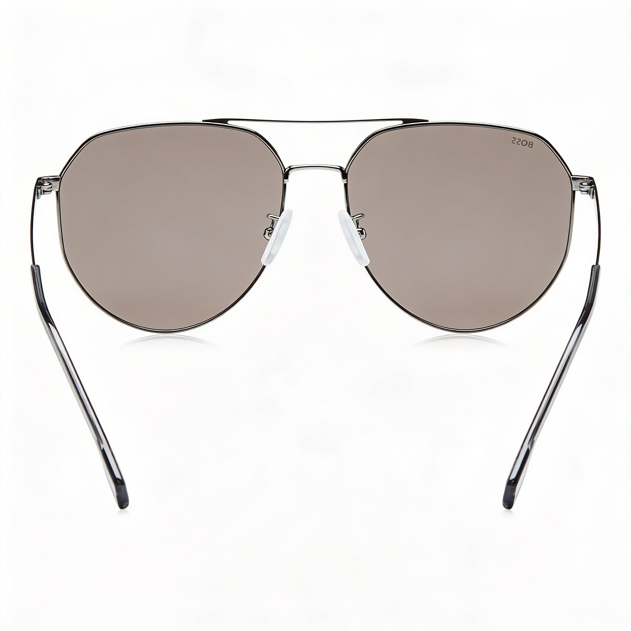 Hugo Boss Tech & Innovation Unisex Pilot Stainless Steel Ruthenium UV Protected Sunglasses 61mm, Photo 4