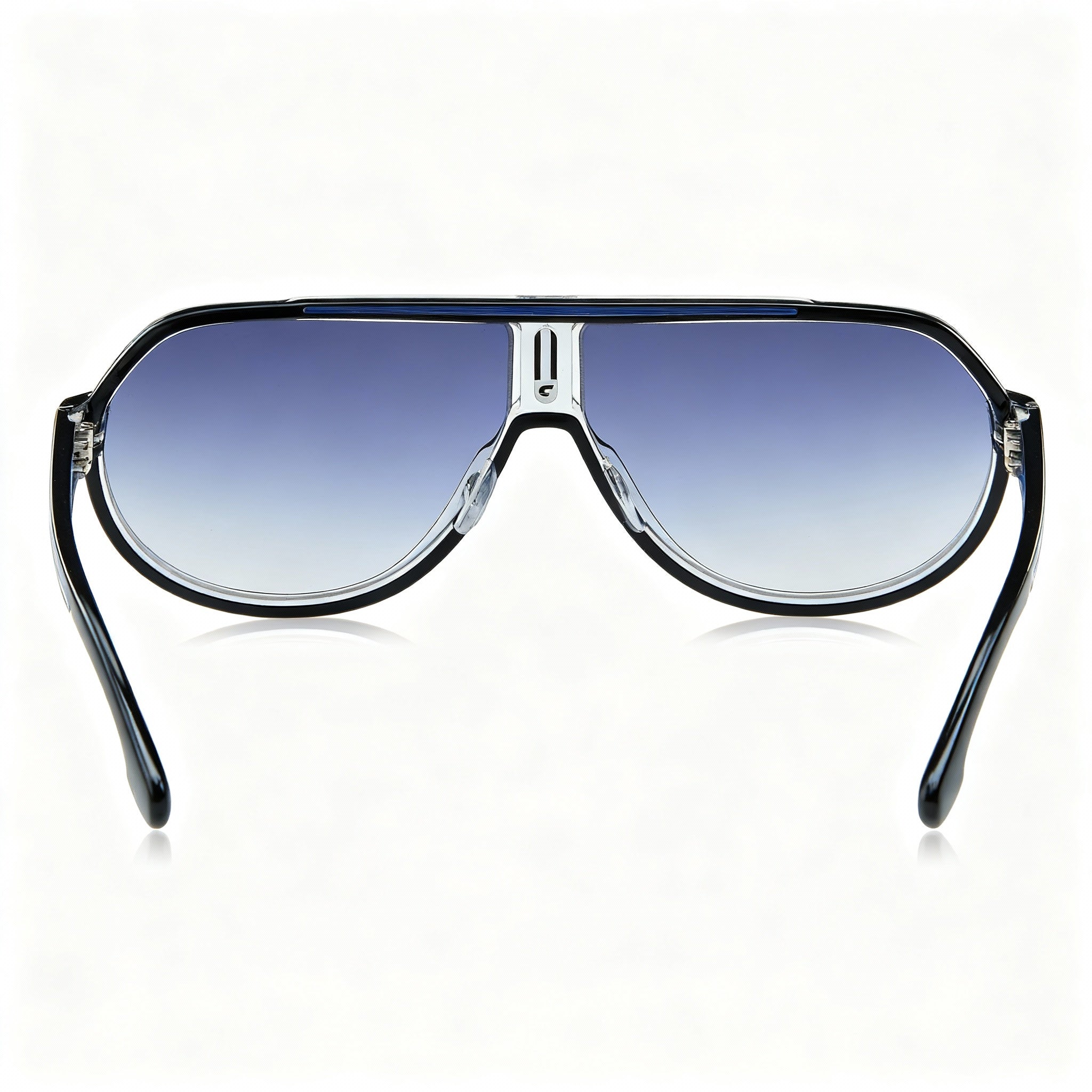 Carrera Casual Men's Acetate Black Red Frame Dark Blue Shaded Polycarbonate Non-Polarized Sunglasses 64mm, Photo 4