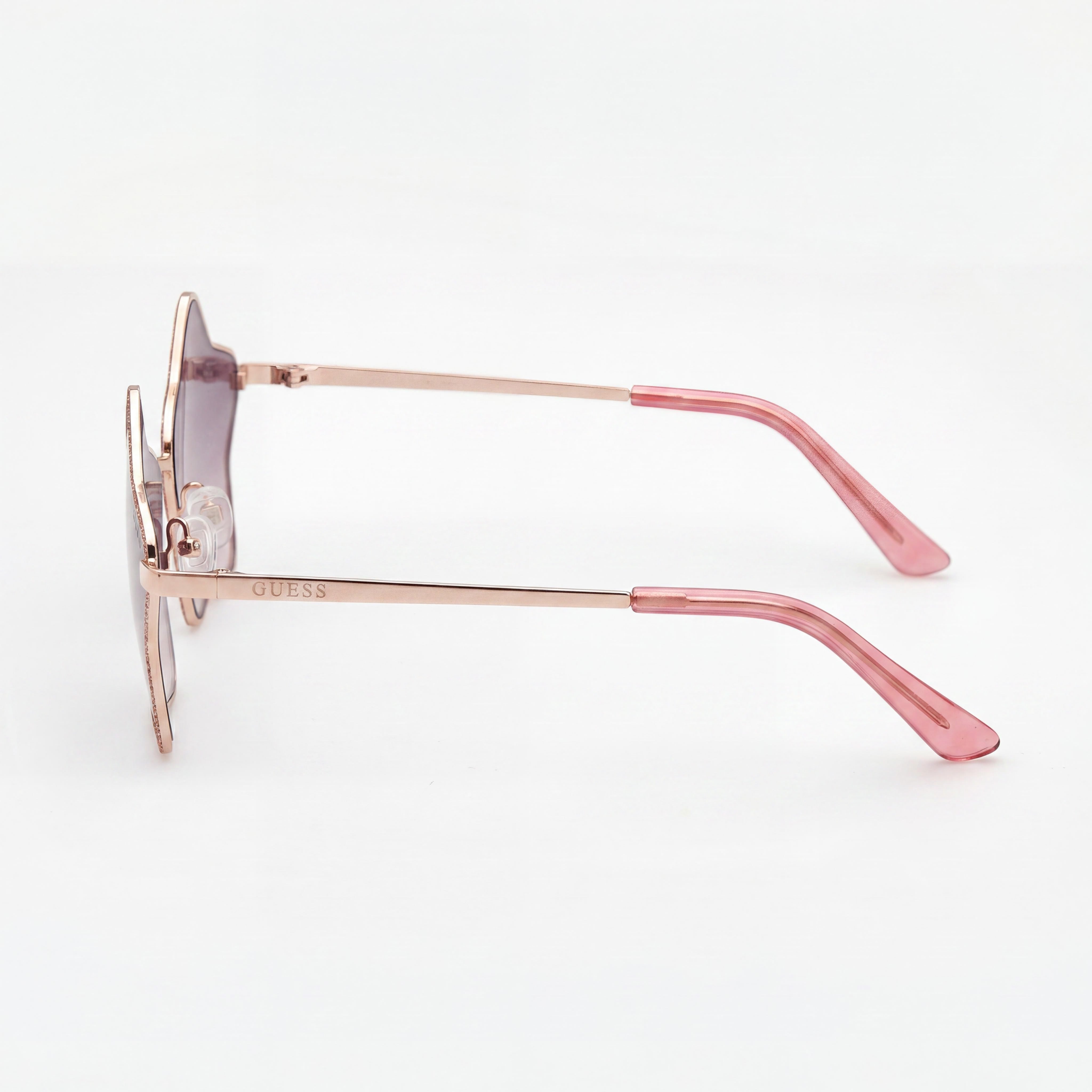 GUESS GF4012 Girls' Star-Shaped Metal Sunglasses Shiny Rose Gold Gradient Bordeaux 55mm, Photo 3
