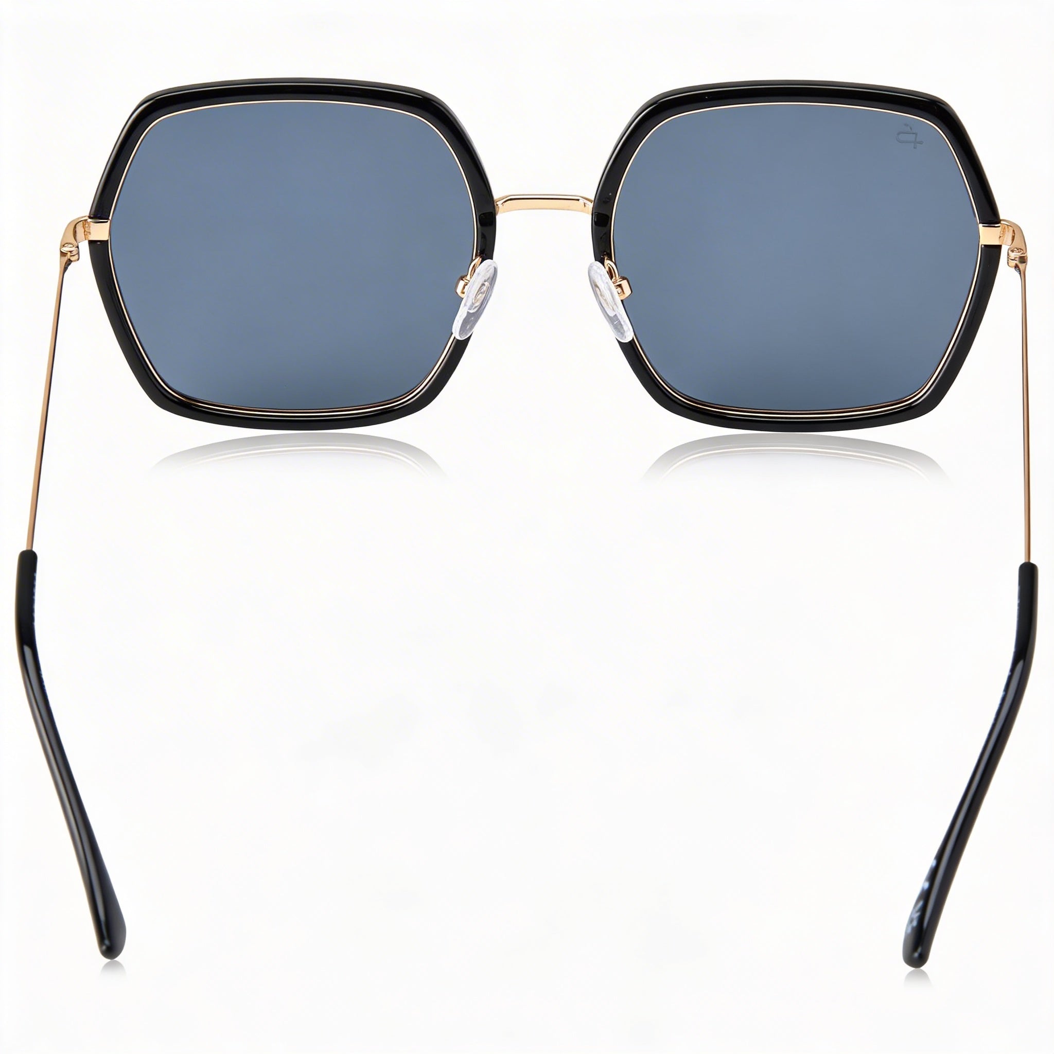 PRIVÉ REVAUX No Concept Gafas de Sol Cuadradas Unisex de Acero Inoxidable Negras con Protección UV Gris 57 mm, Photo 2