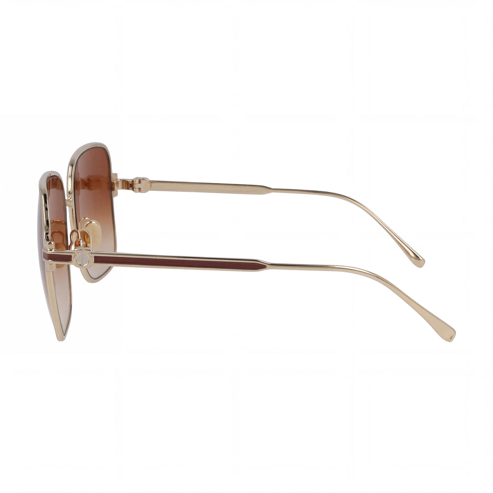 Ferragamo Sf317s Unisex Titanium Frame Gold Brown Sand Gradient UV 400 Sunglasses 57-16-140
