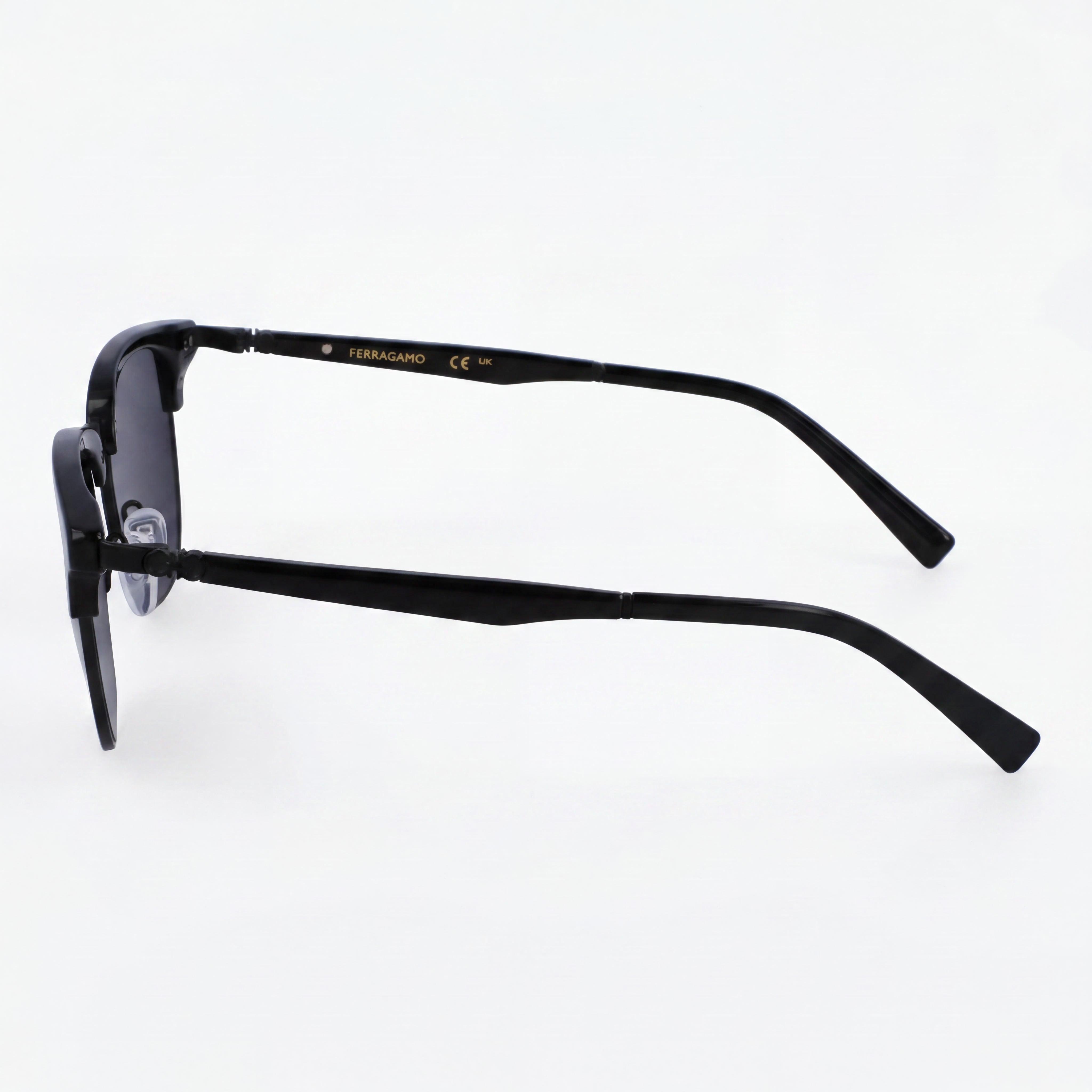 Salvatore Ferragamo Elegant Unisex Black Gray Metallo Frame, Grey Blue Lens, 53mm UV Protected Non-Polarized Eyewear, Photo 3