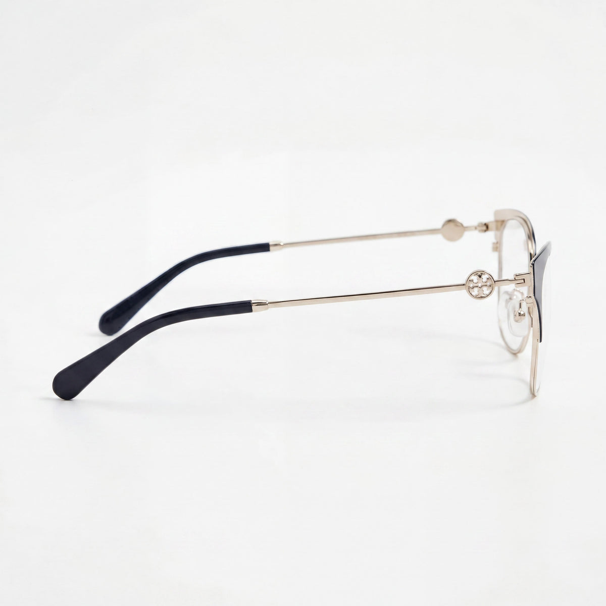 Tory Burch Ty 1089 Men's Cateye Shiny Gold Navy Plastic Frame with Polycarbonate Lenses 54mm Lens Width, Photo 2