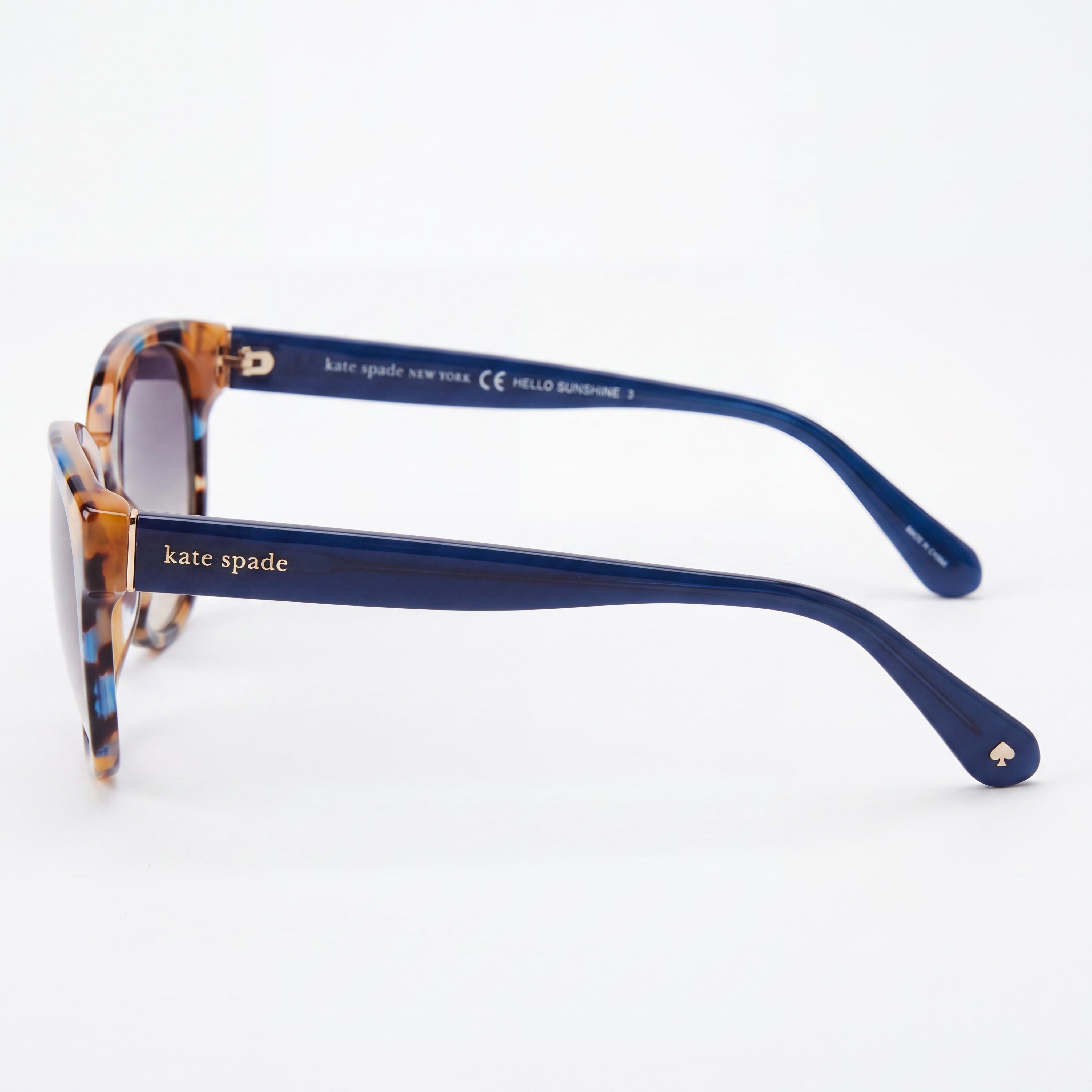 kate spade new york Seasonal Women's Havana Yellow Acetate Frame UV Protected Polycarbonate Lens 55mm Sunglasses, Photo 3