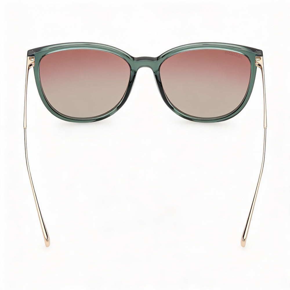 Gafas de sol Max & Co. Modernas para mujer, inyectadas, color verde oscuro, con lentes verdes y protección UV, 57-16-140