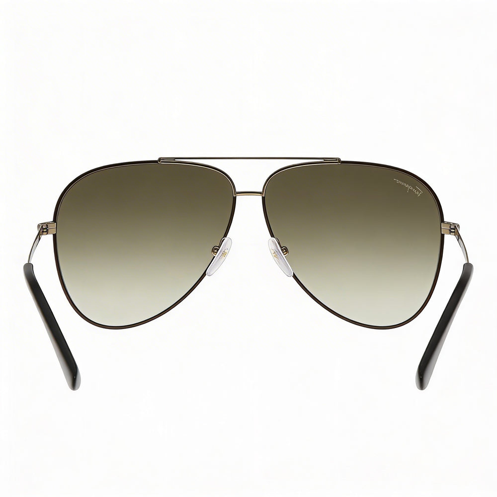 Gafas de sol Ferragamo SF131S 211 para mujer, de metal, estilo aviador, en marrón brillante con esmalte marrón oscuro, con degradado marrón y protección UV, 60 mm