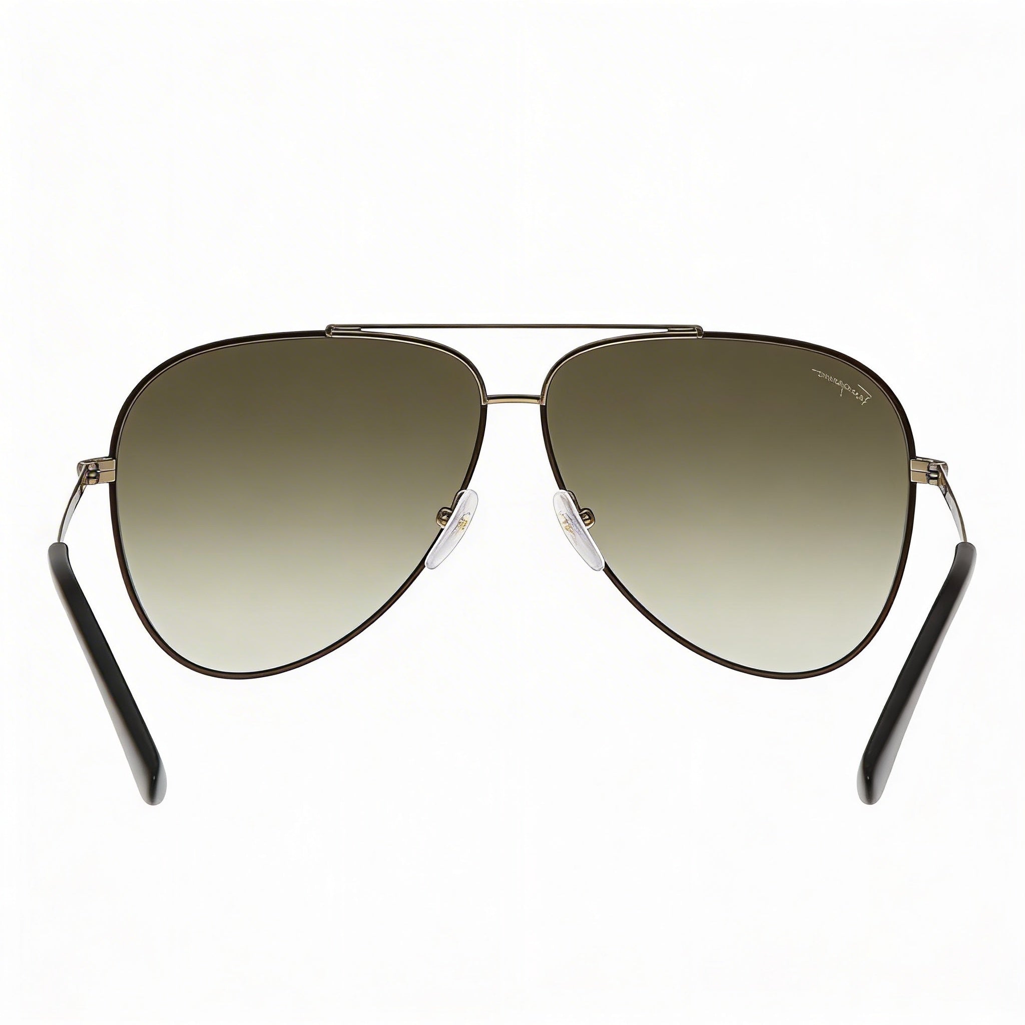 Ferragamo SF131S 211 Women's Metal Aviator Shiny Brown with Dark Brown Enamel Brown Gradient UV Protection Sunglasses 60mm, Photo 2