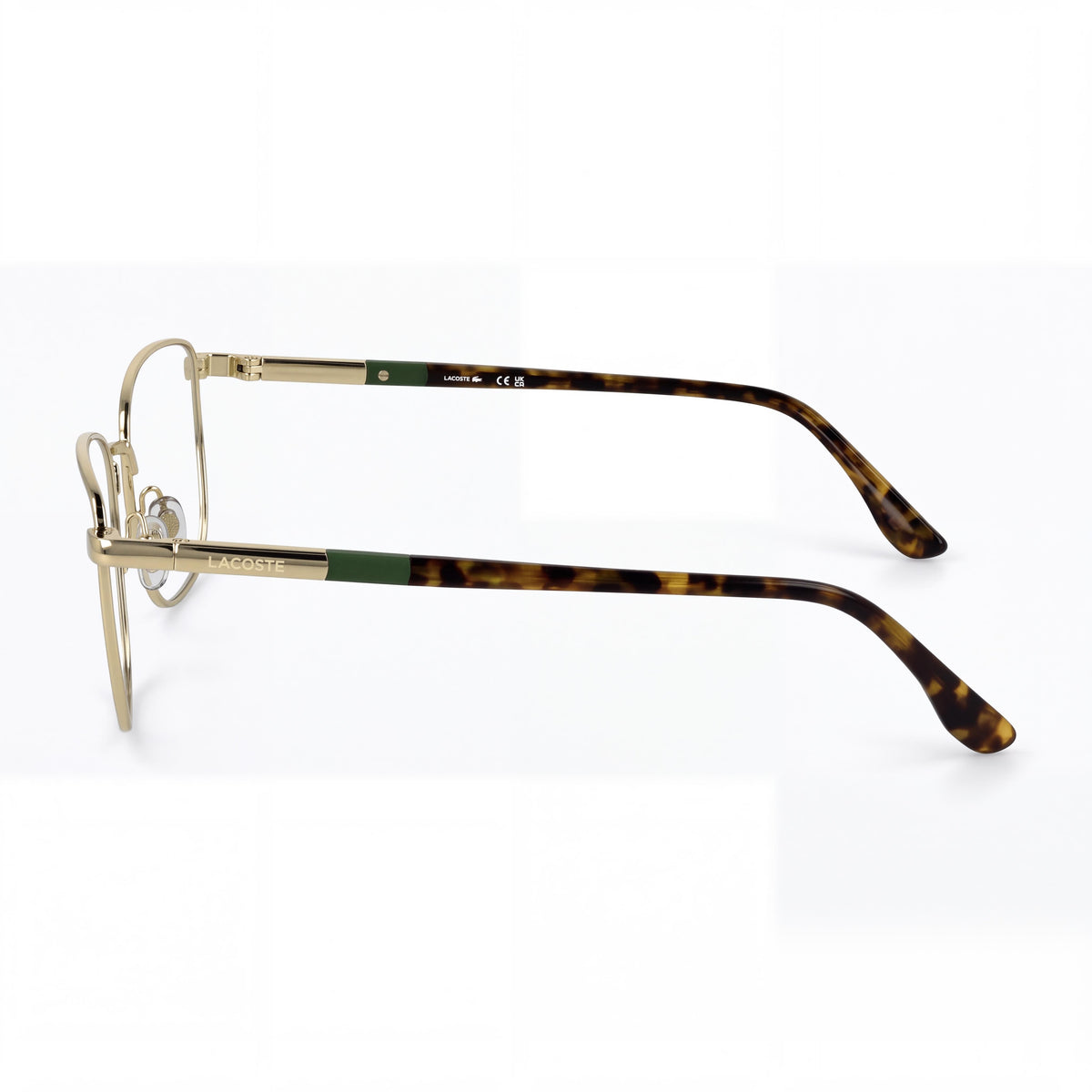 Gafas graduadas Lacoste Casual Unisex con montura de acetato en color oro amarillo y lentes transparentes de policarbonato 54-17-140, Photo 2