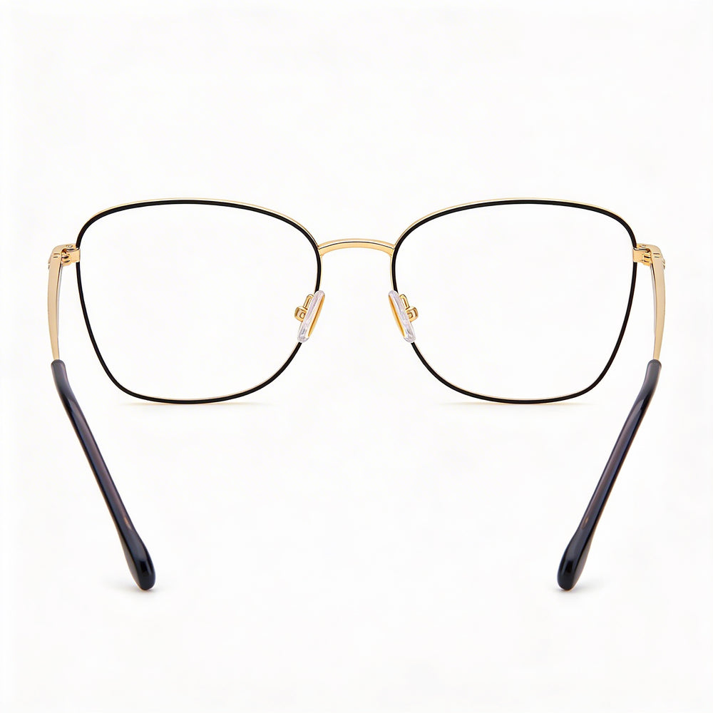 Gafas Isabel Marant clásicas para mujer con montura de acero inoxidable en negro y dorado, 54 mm de ancho de lente