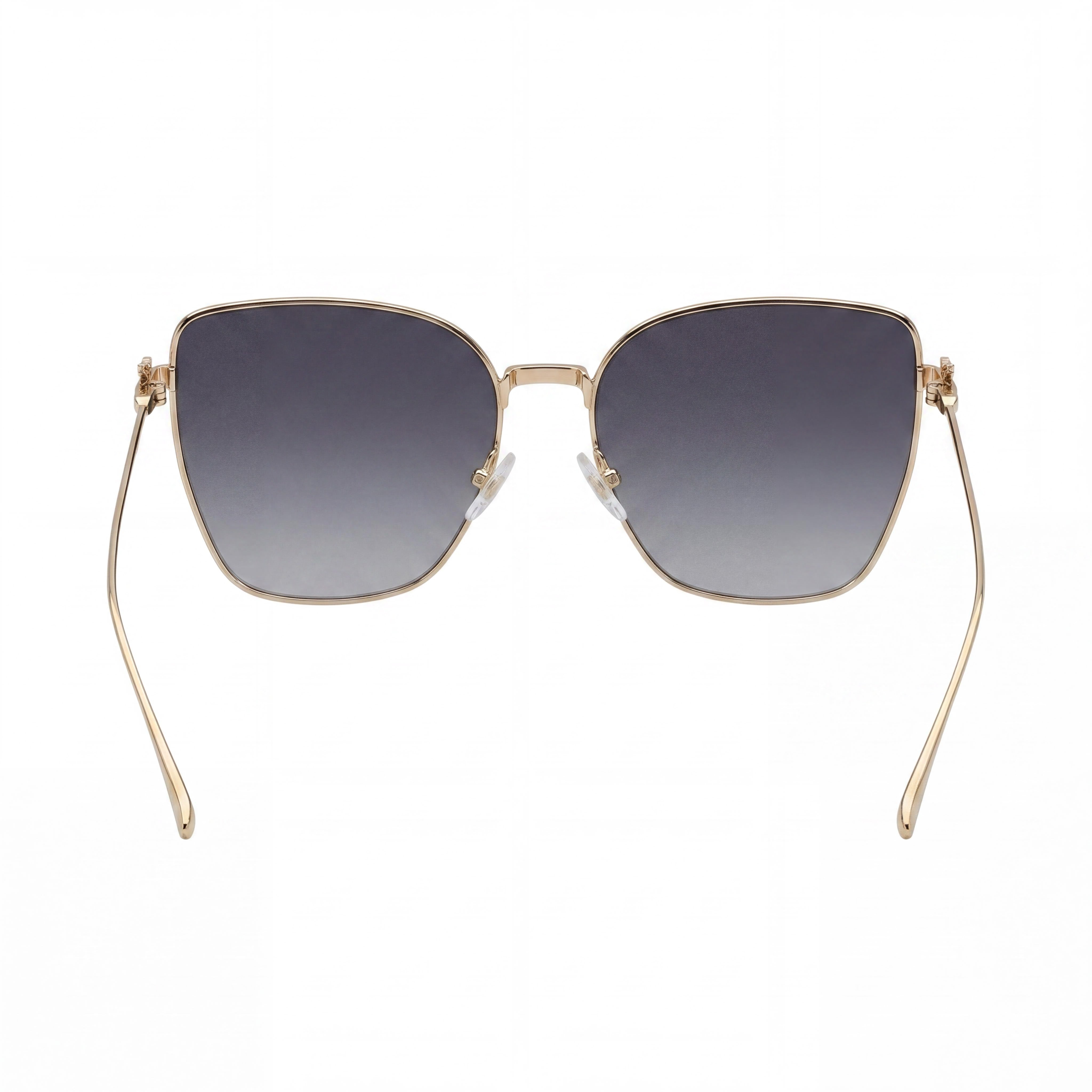 Gafas de sol metálicas casuales Etro para mujer con montura en oro rosa y lentes degradadas en gris oscuro de 60 mm, Photo 4