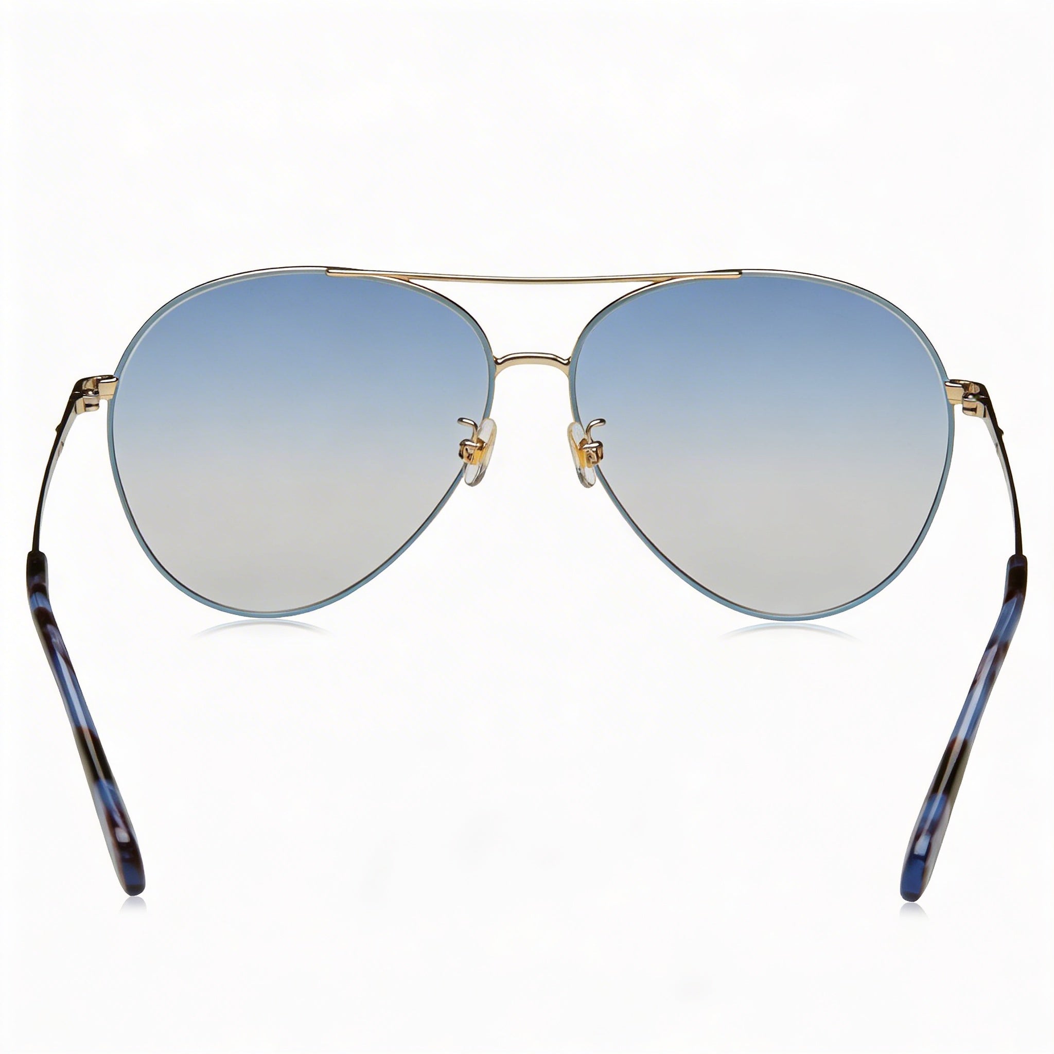 kate spade new york Gafas de sol Carolane/F/S de piloto de metal para mujer con protección UV, armazón azul dorado, lentes azules de 61 mm, Photo 4