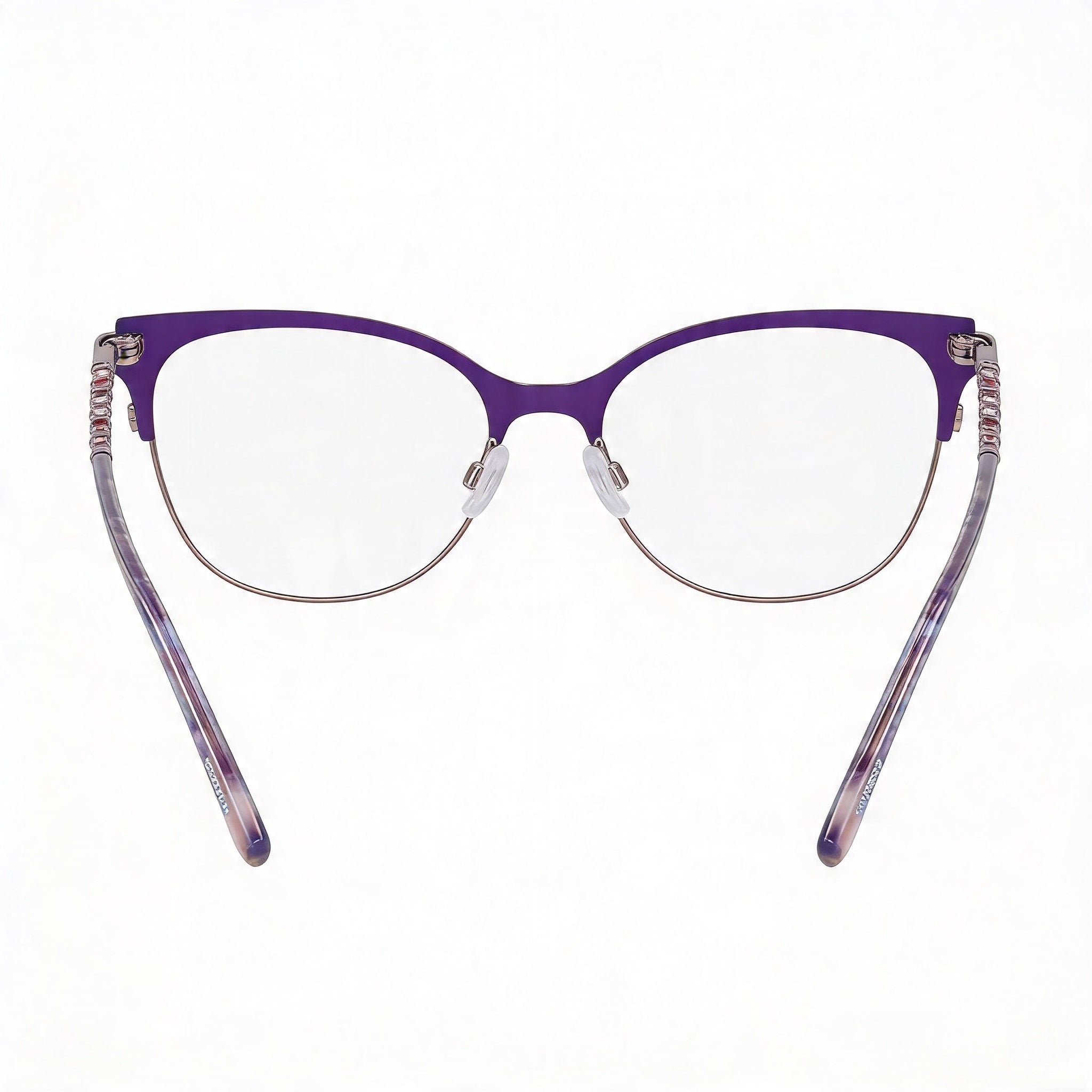 Gafas para hombre bebe Bb5224, montura de metal morada, lentes transparentes de policarbonato de 52 mm, Photo 4