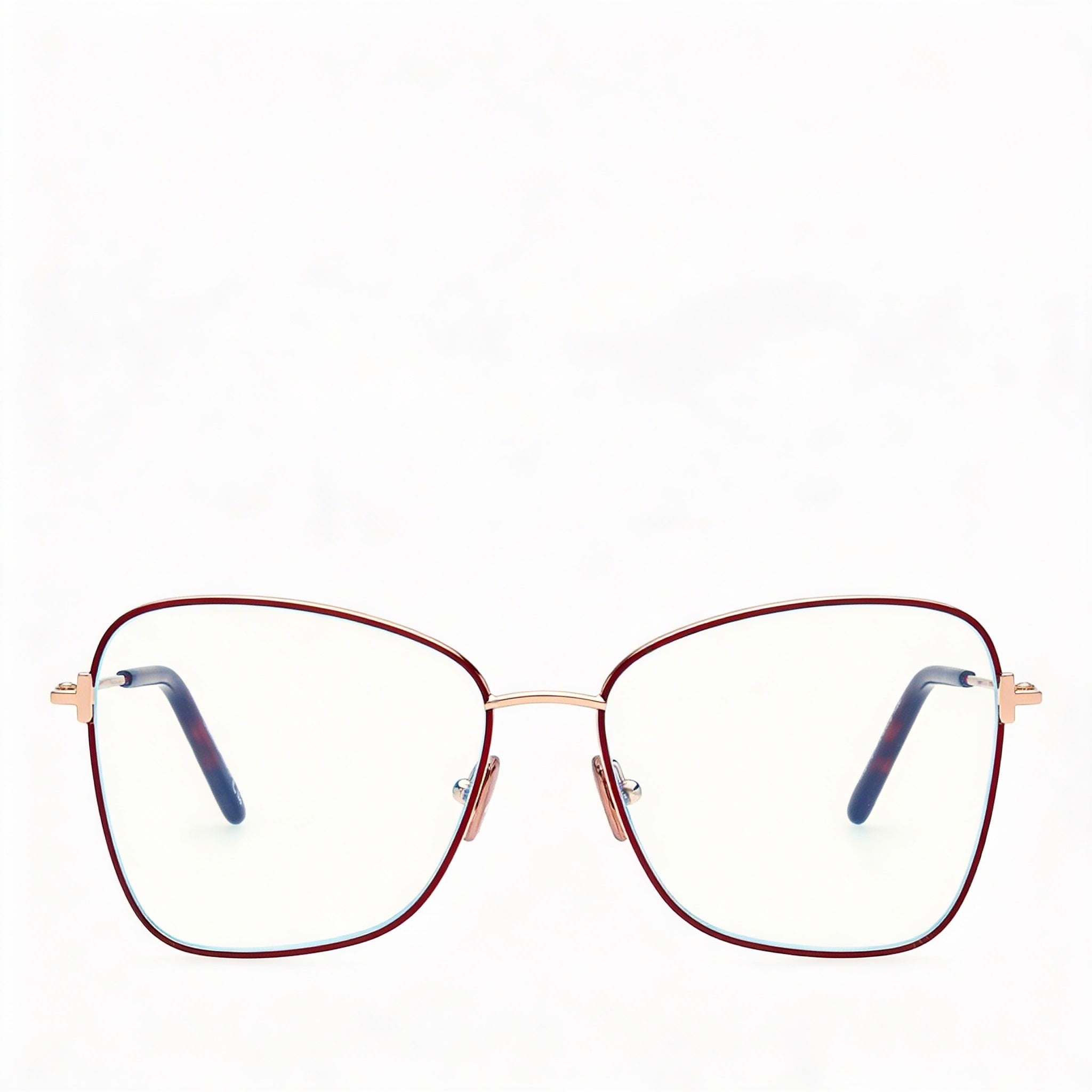 Gafas de vista Tom Ford Ft5906-b para mujer con montura metálica color burdeos, 55-15-140, Photo 2