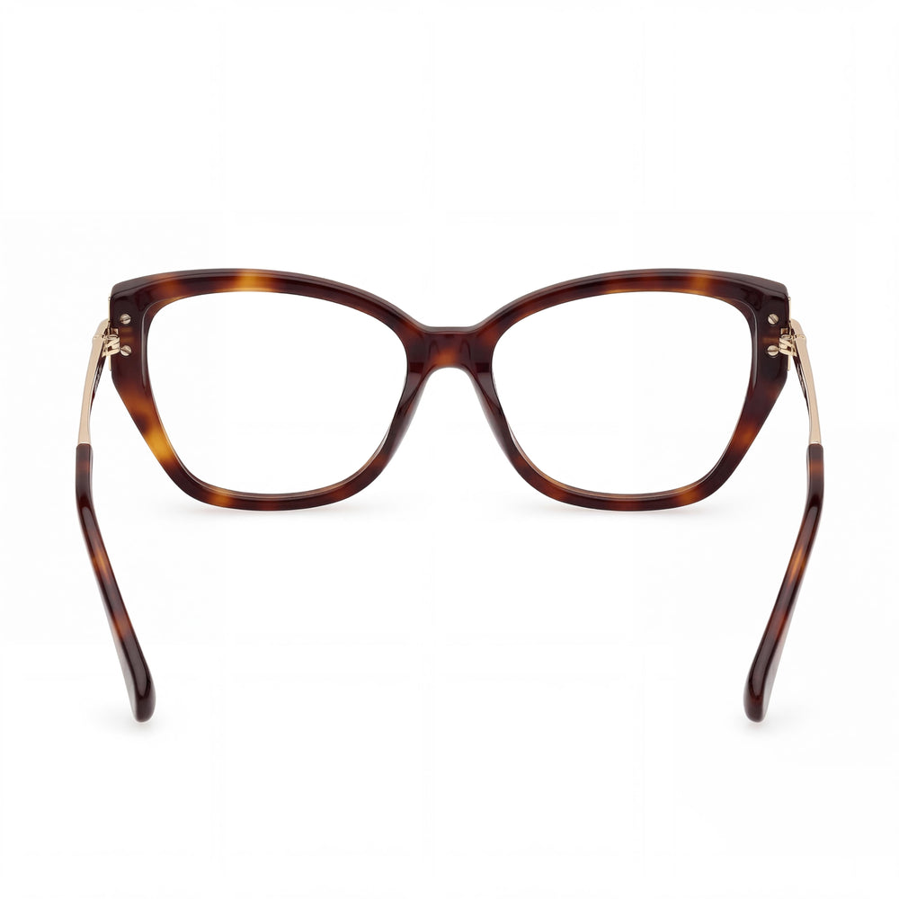MaxMara Mm5117 Gafas de Sol de Plástico para Mujer Havana Oscuro Montura Oro Pálido Brillante Lentes Havana Oscuro 55mm