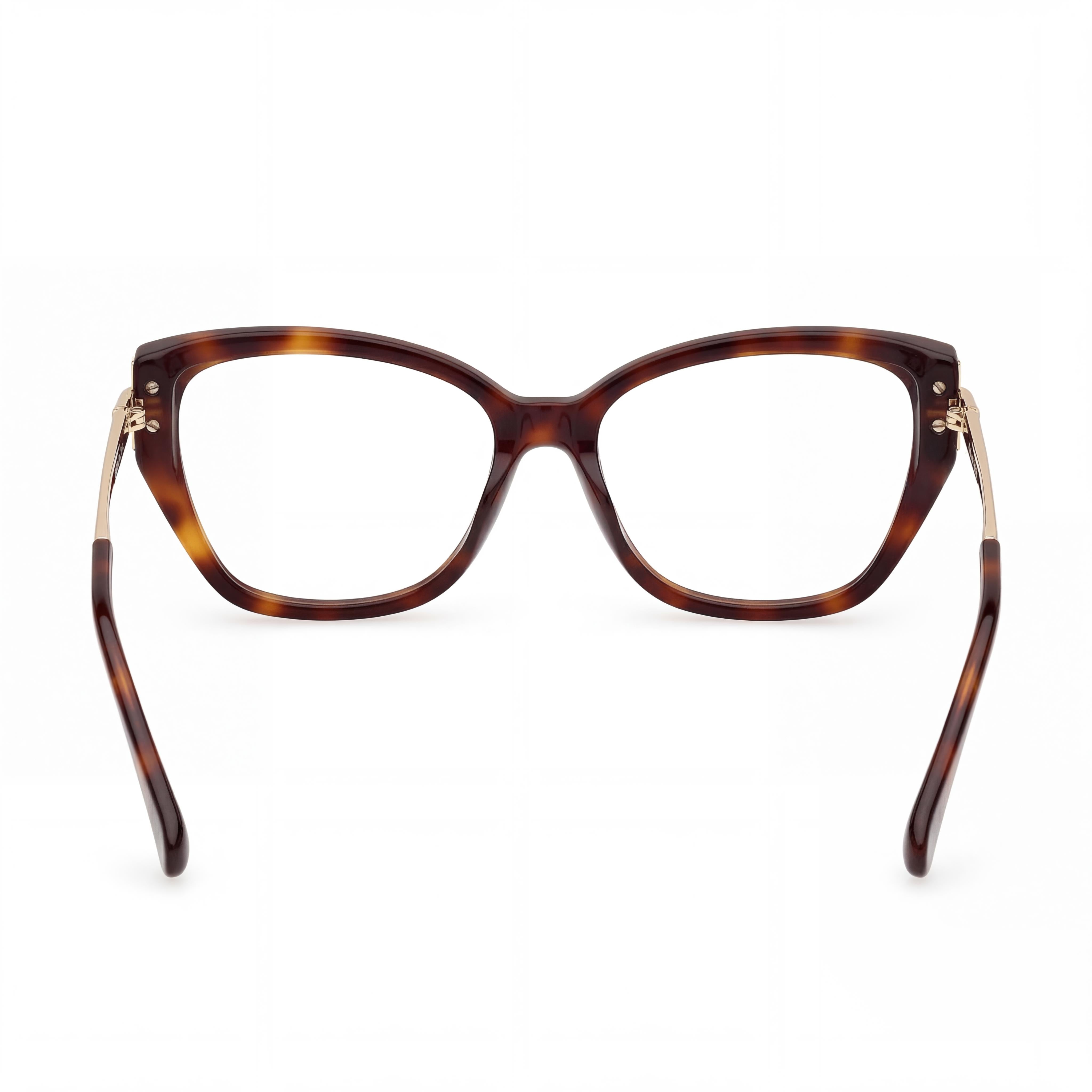 MaxMara Mm5117 Gafas de Sol de Plástico para Mujer Havana Oscuro Montura Oro Pálido Brillante Lentes Havana Oscuro 55mm, Photo 3
