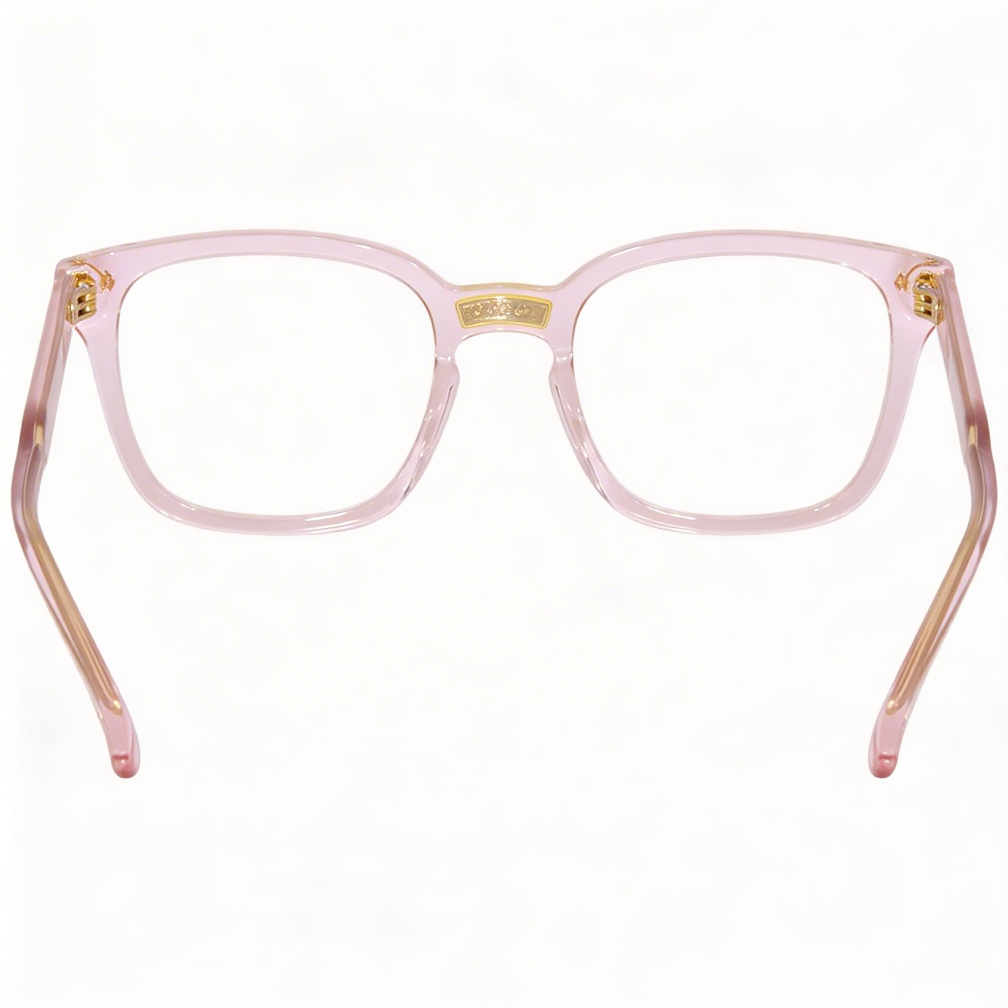 Gucci GG0184O Square Women's Transparent Pink Plastic Frame 50mm Eyeglasses, Photo 4