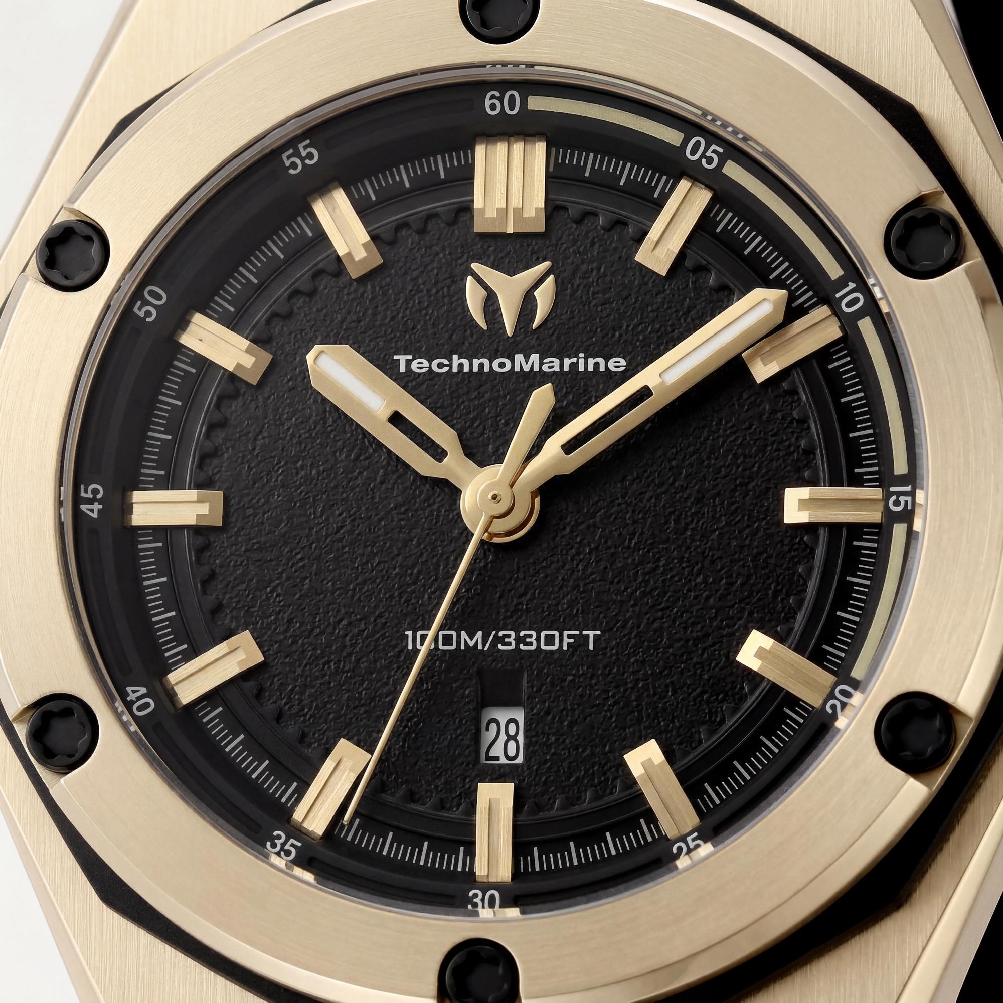 TechnoMarine CORAL - Legacy TM-416064 Unisex 45mm Stainless Steel Black Dial Quartz 10 Bar Water Resistant Watch, Photo 2