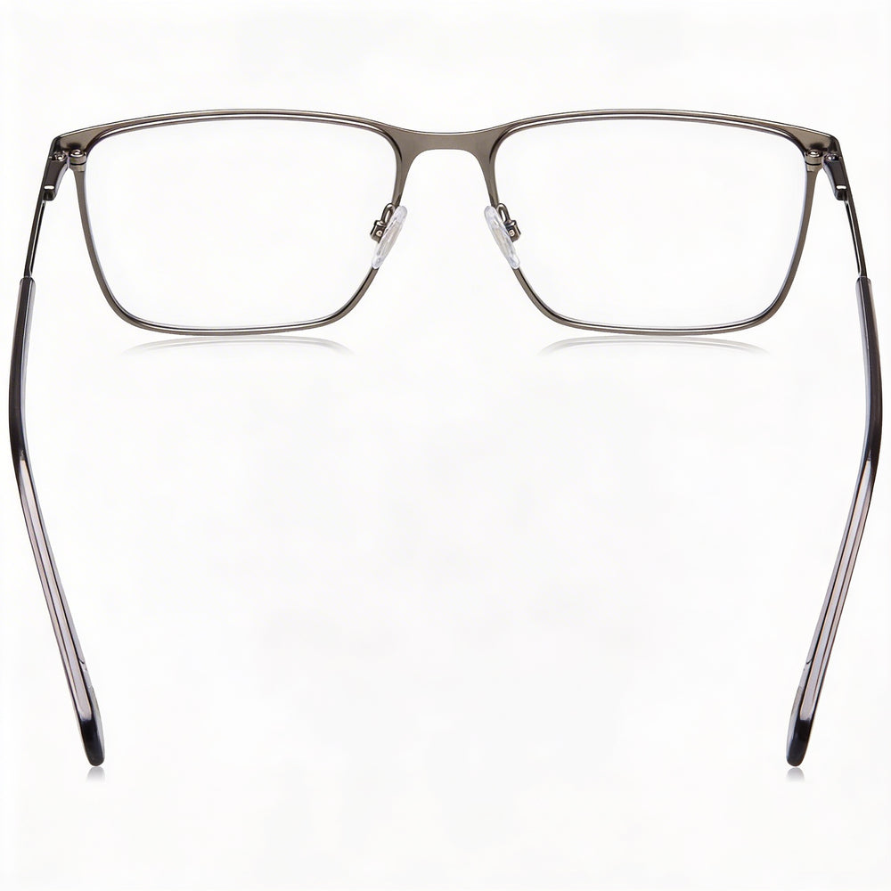 Gafas Fossil Fos 7129 Modern para hombre, de acero aleado, transparente, mate, rutenio oscuro, 55 mm