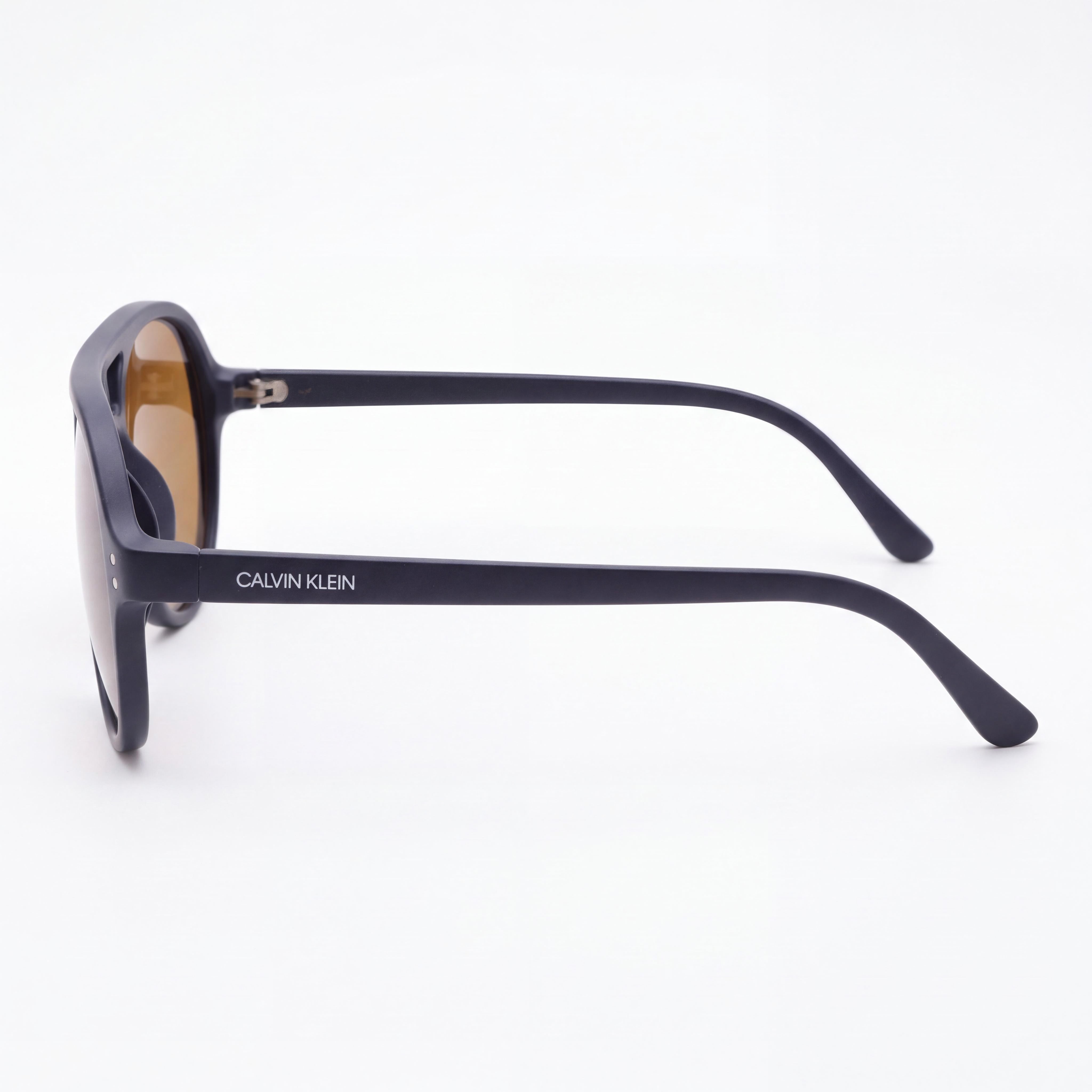 Calvin Klein Men's Ck19532s Plastic Aviator Sunglasses, Matte Navy Grey, 58mm, 100% UV Protection, Photo 3