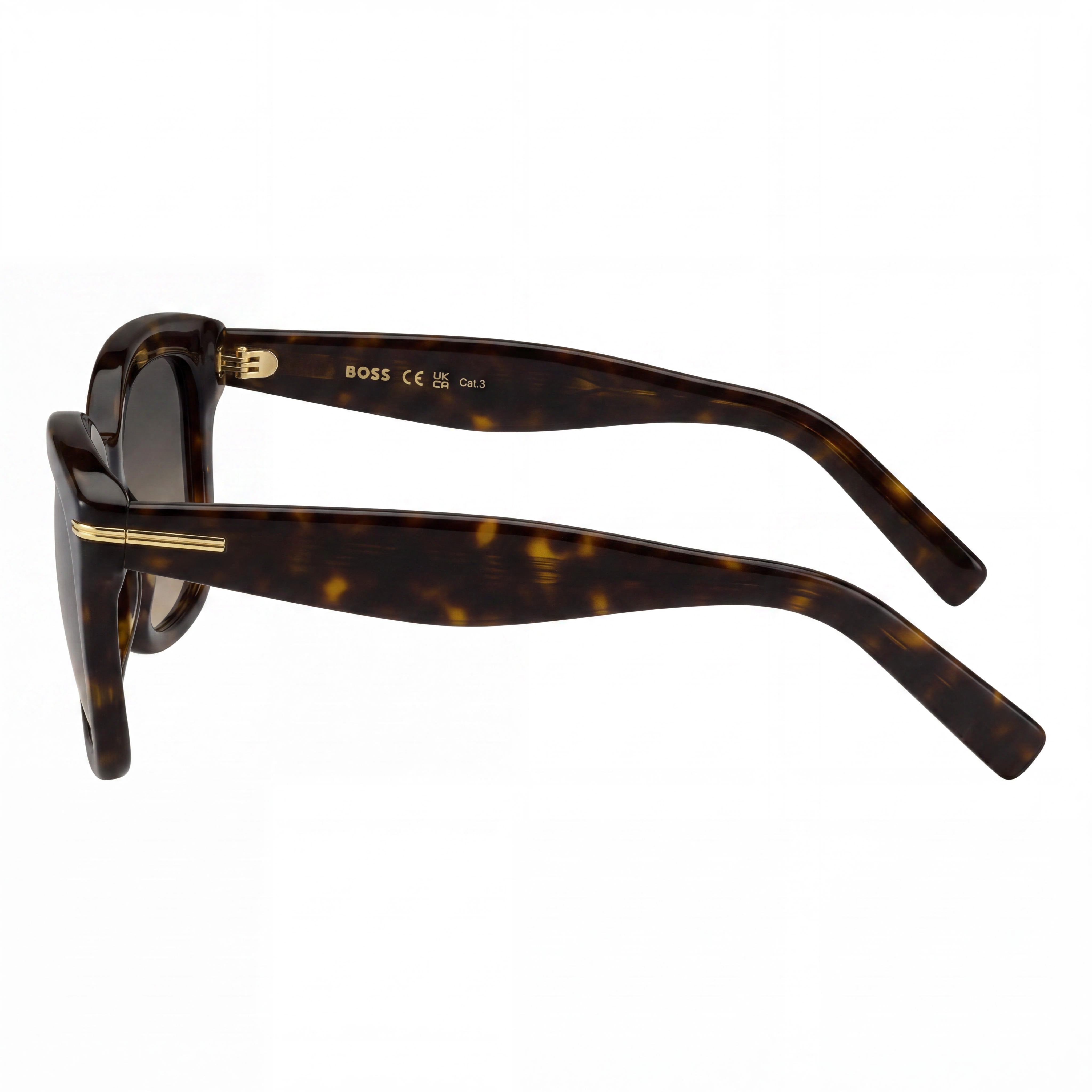 Hugo Boss Casual Women's Havana Acetate Grey Brown Lens 100% UV Protection Sunglasses 53mm, Photo 3