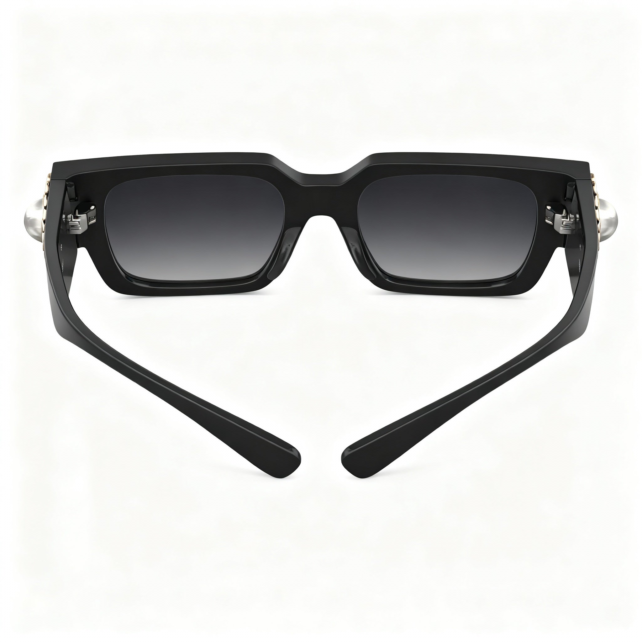 Moschino Metal Trim Women's Acetate Sunglasses, Black Frame, Dark Grey Shaded Gradient Lens, 52-20-140, Photo 4