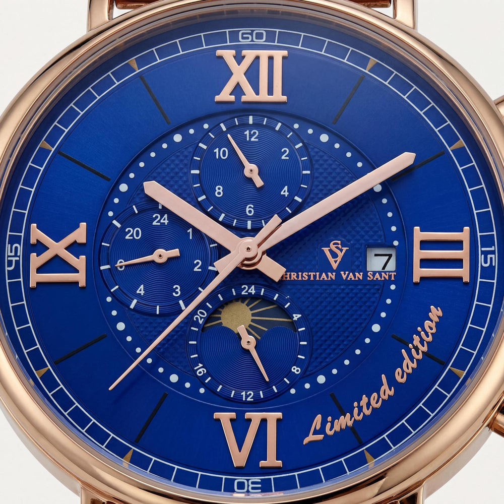 Christian Van Sant Men's Automatic Blue Dial Stainless Steel Mesh Bracelet Watch