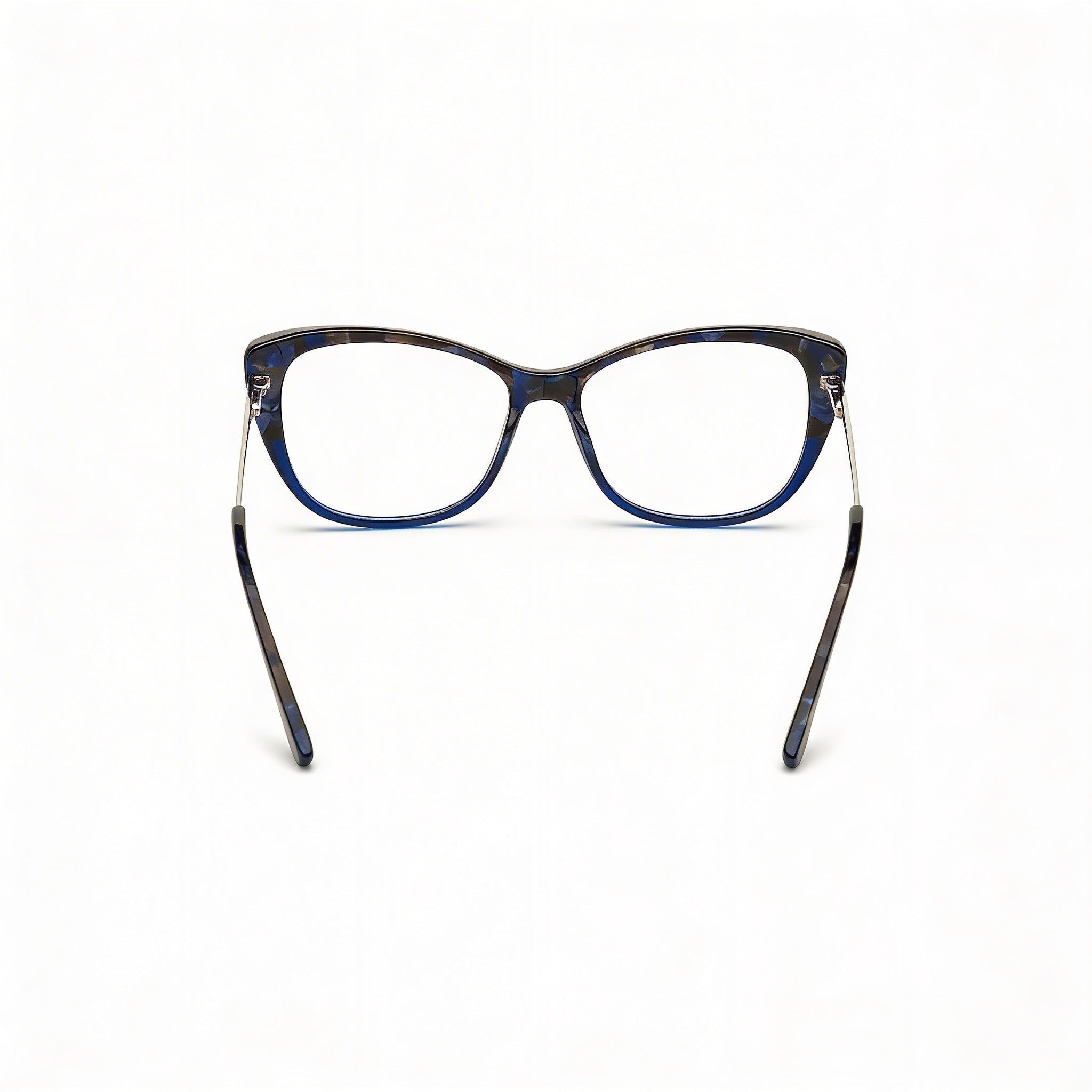 Guess by Marciano Gm0352 Women's Eyewear with Marbled Blue Plastic Frame and Clear Lenses 54mm, Photo 3
