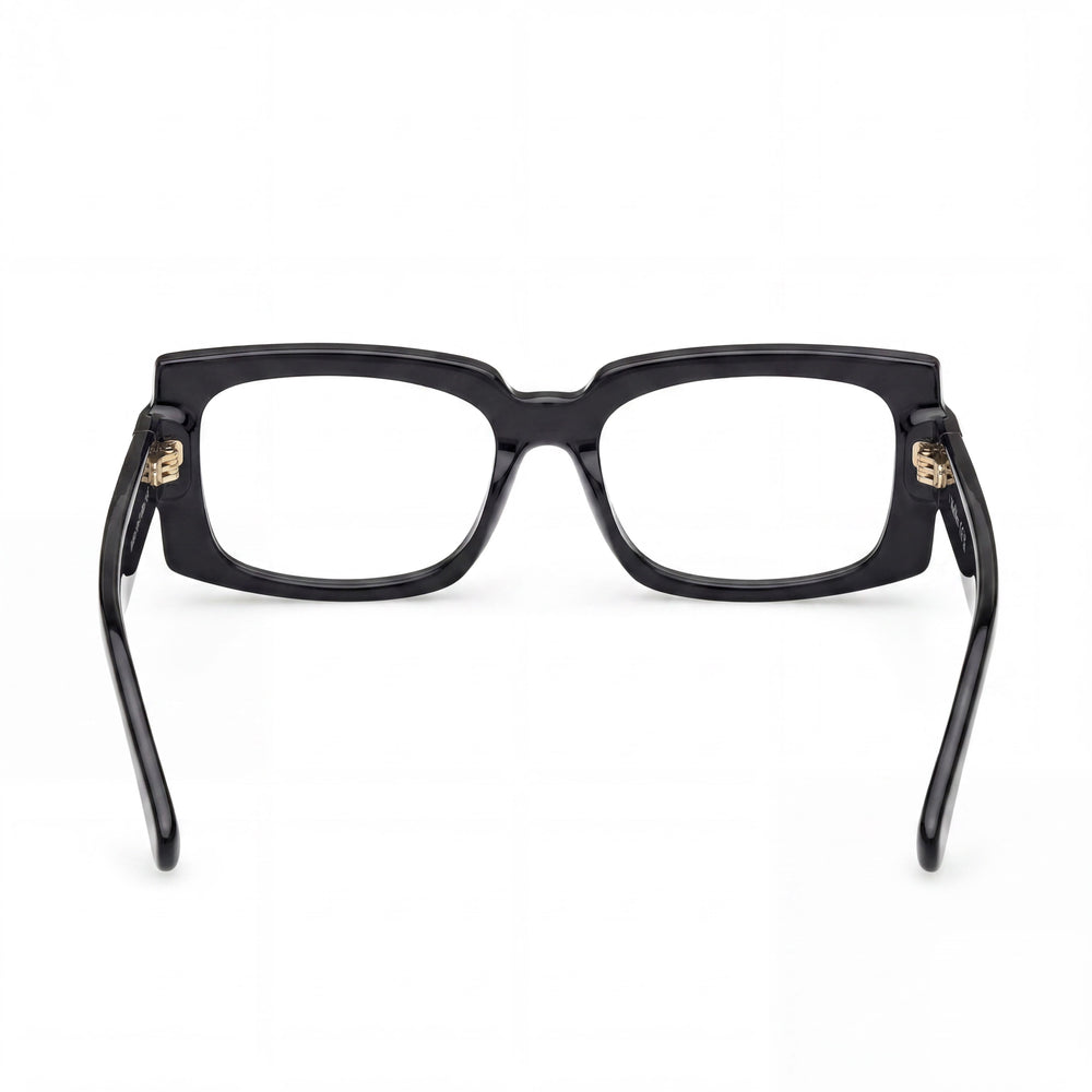 MaxMara MODERNO Women's Shiny Black Lightweight Plastic Frame Polarized Transparent Eyeglasses 54mm