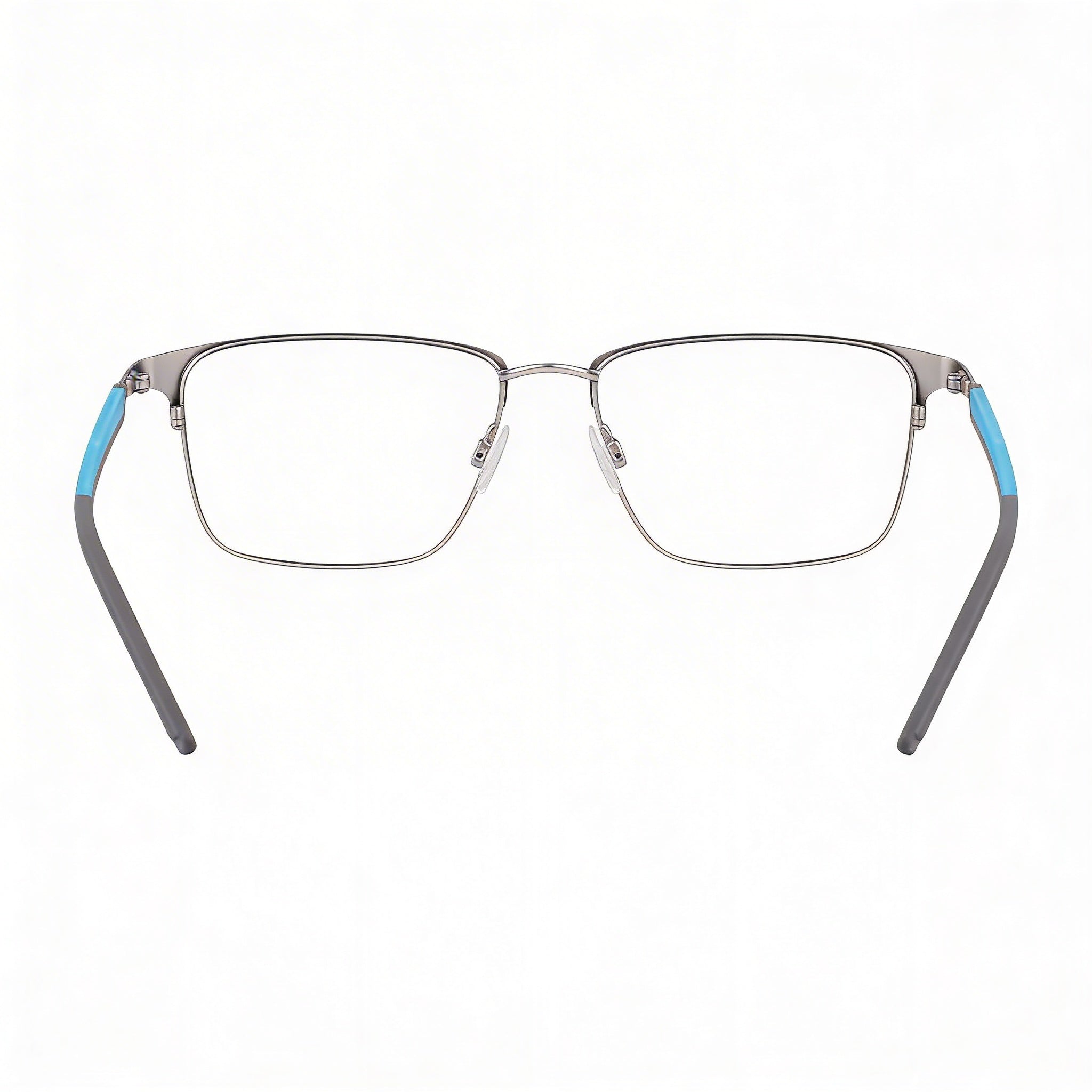 Flexon E1154 Men's Acetate Optical Frames, Satin Silver Cerulean with Multicolor Polycarbonate Lenses, Photo 4