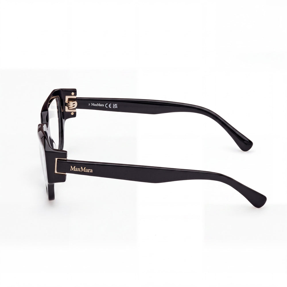 MaxMara Mm5182 Women's Shiny Black Plastic Eyewear with Polycarbonate Lenses 52mm