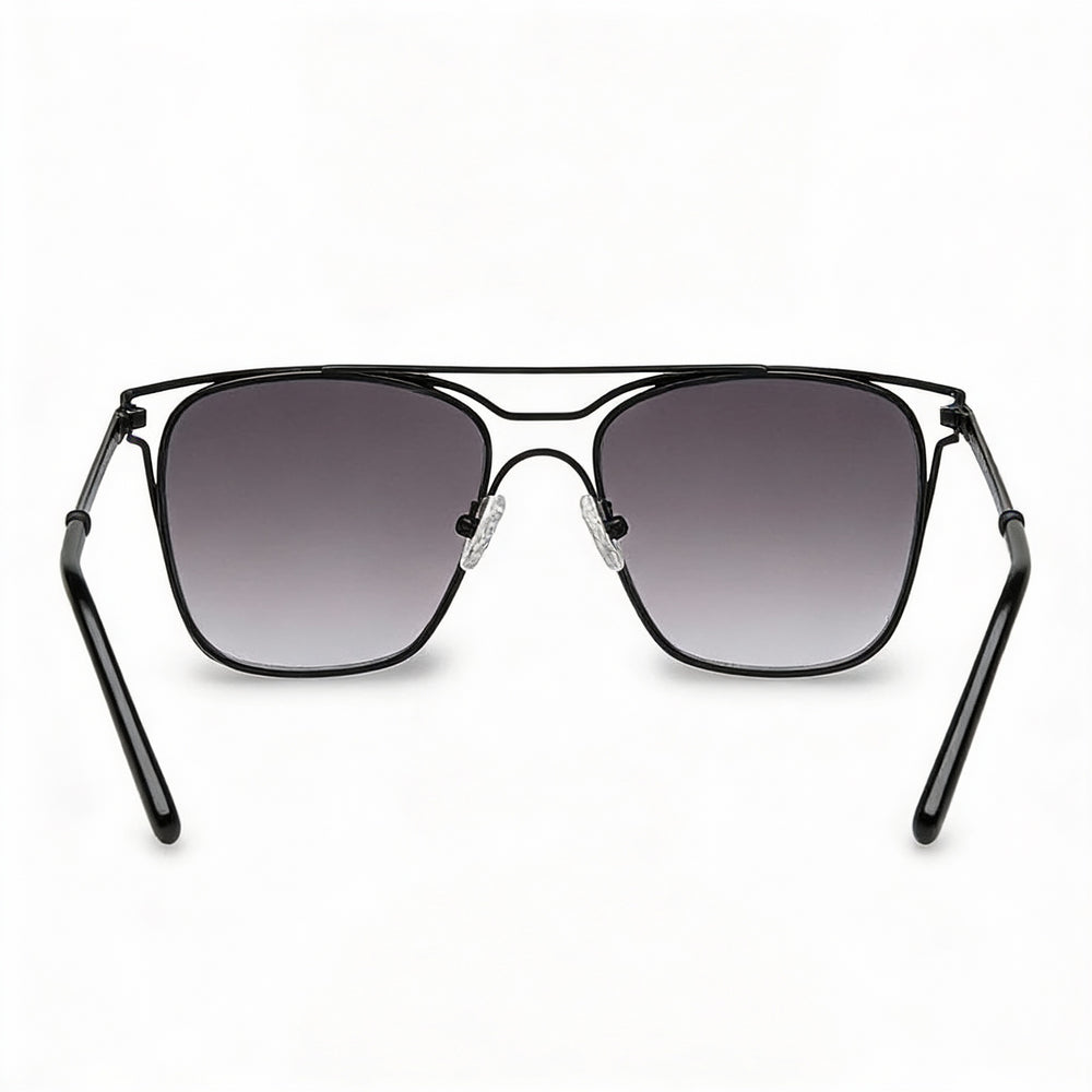 Gafas de sol GUESS GF0185 para mujer, de metal ahumado degradado azul mate, no polarizadas, con protección UV 100 %, 55 mm