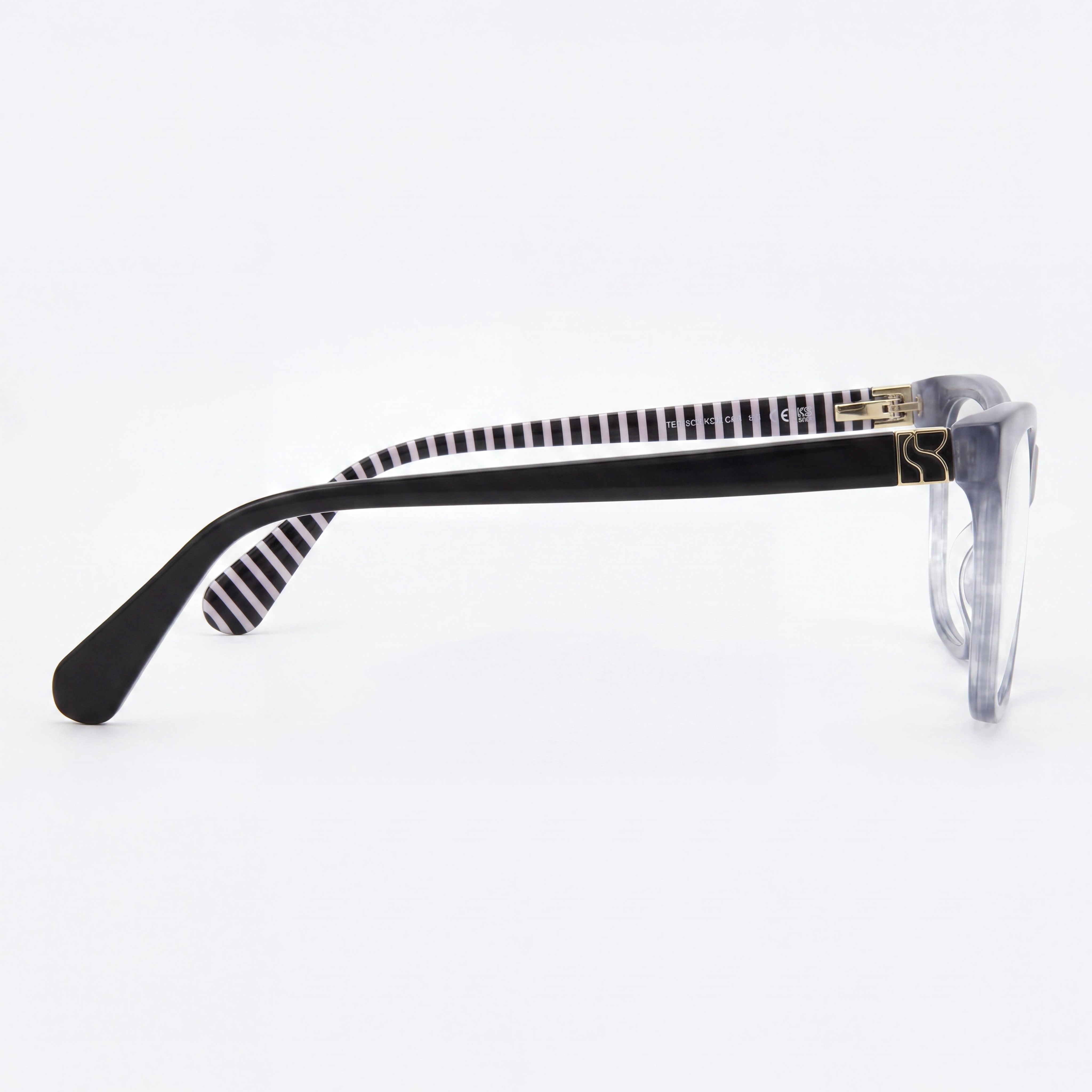 kate spade new york Gafas rectangulares clásicas para mujer, montura de plástico gris cuerno, tamaño 49-18-140, Photo 3