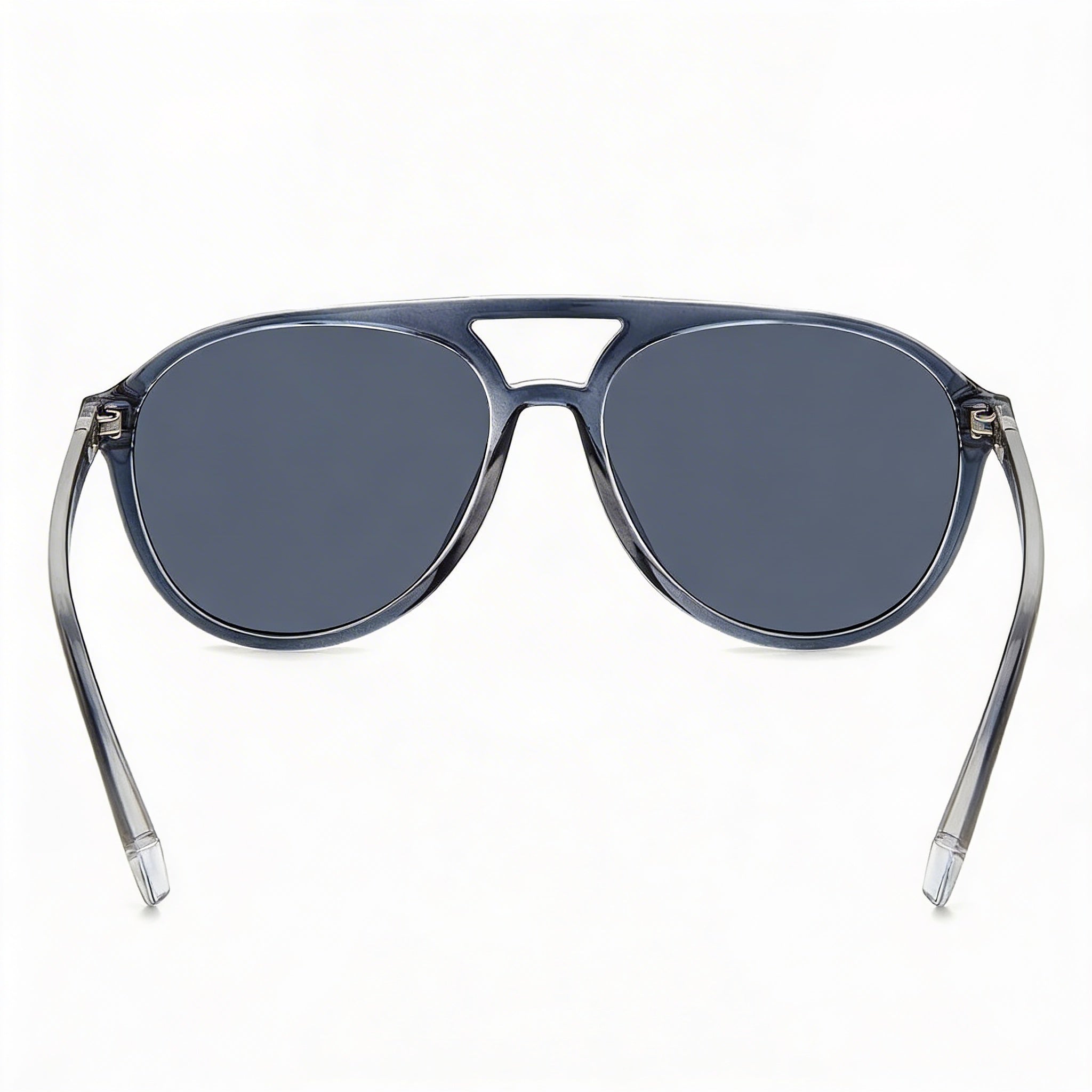 Gafas de sol de aviador Polaroid casuales para mujer de policarbonato con montura gris azul, lente azul polarizada, 100% protección UV, 56 mm, Photo 3