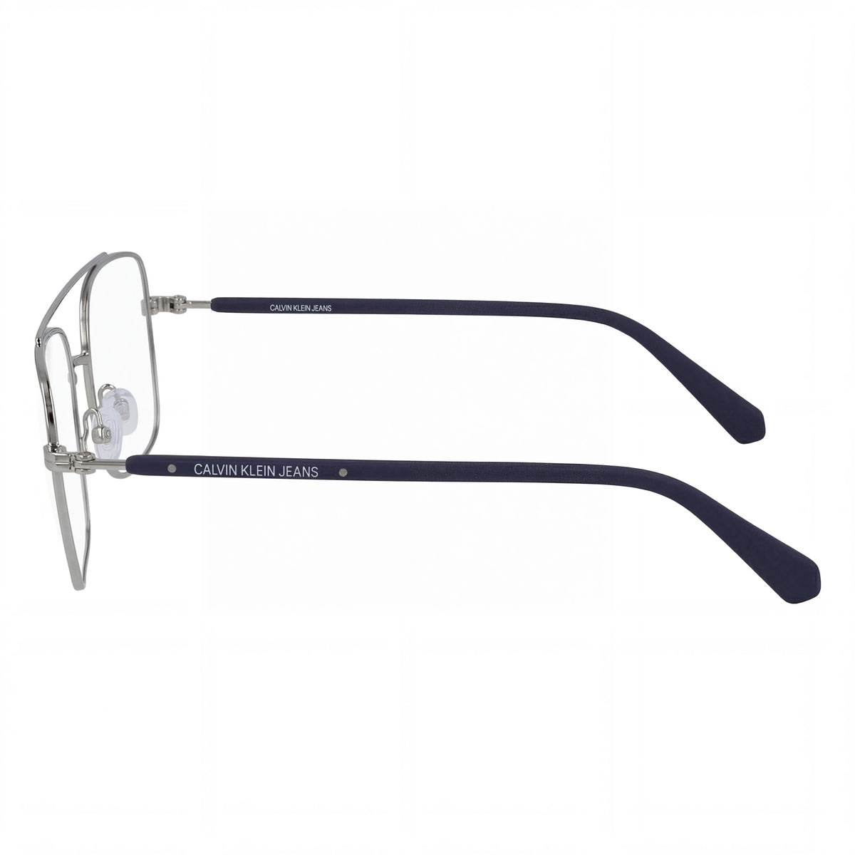 Gafas Calvin Klein Jeans Temporales Unisex con Montura de Acero Aleado Plateado Mate y Lentes de Policarbonato, Tamaño 54mm, Photo 2