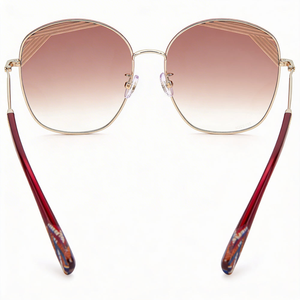 Gafas de sol Missoni Mis 0014/S para mujer, de acero aleado con degradado UV y degradado, color rojo dorado pálido, 59 mm