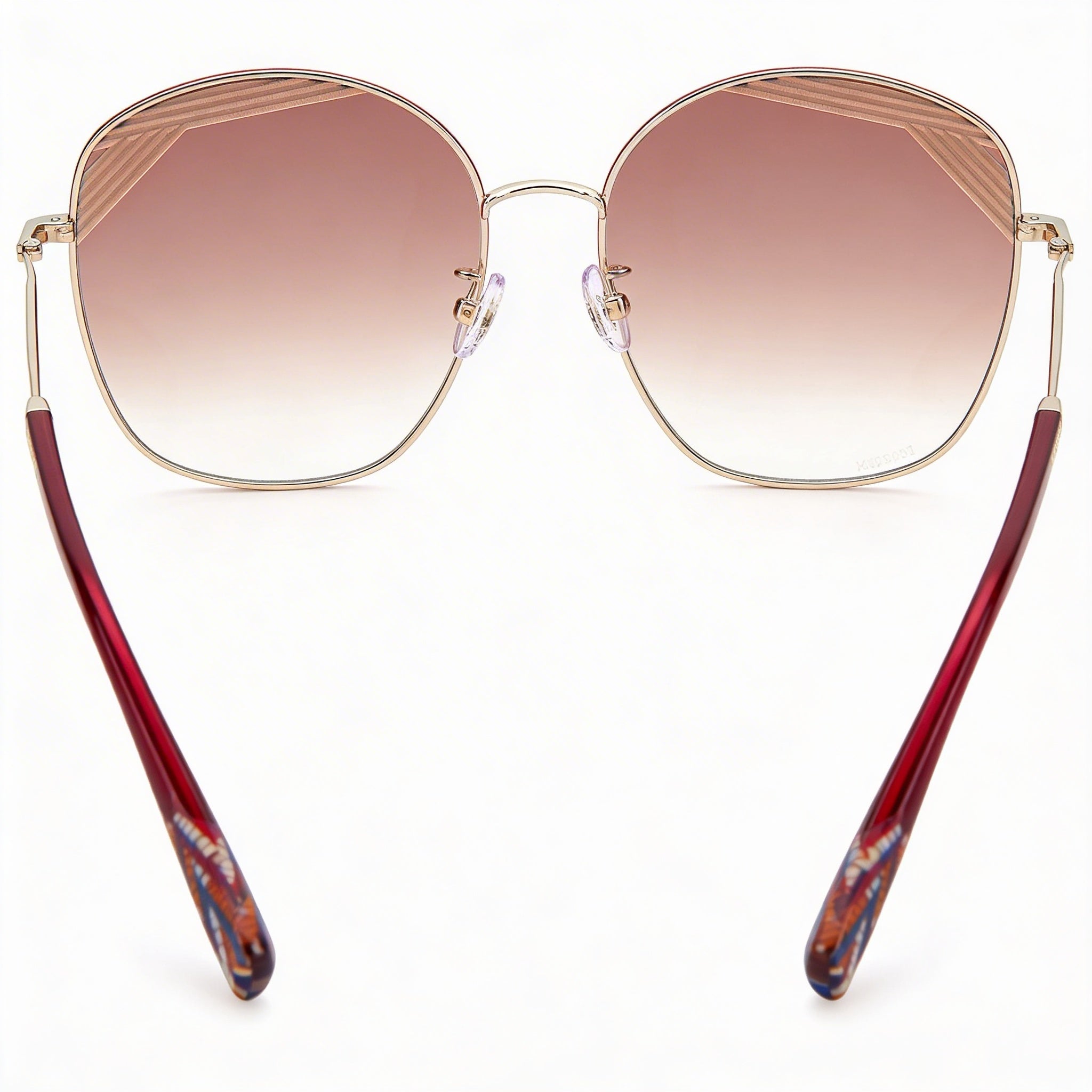 Gafas de sol Missoni Mis 0014/S para mujer, de acero aleado con degradado UV y degradado, color rojo dorado pálido, 59 mm, Photo 3
