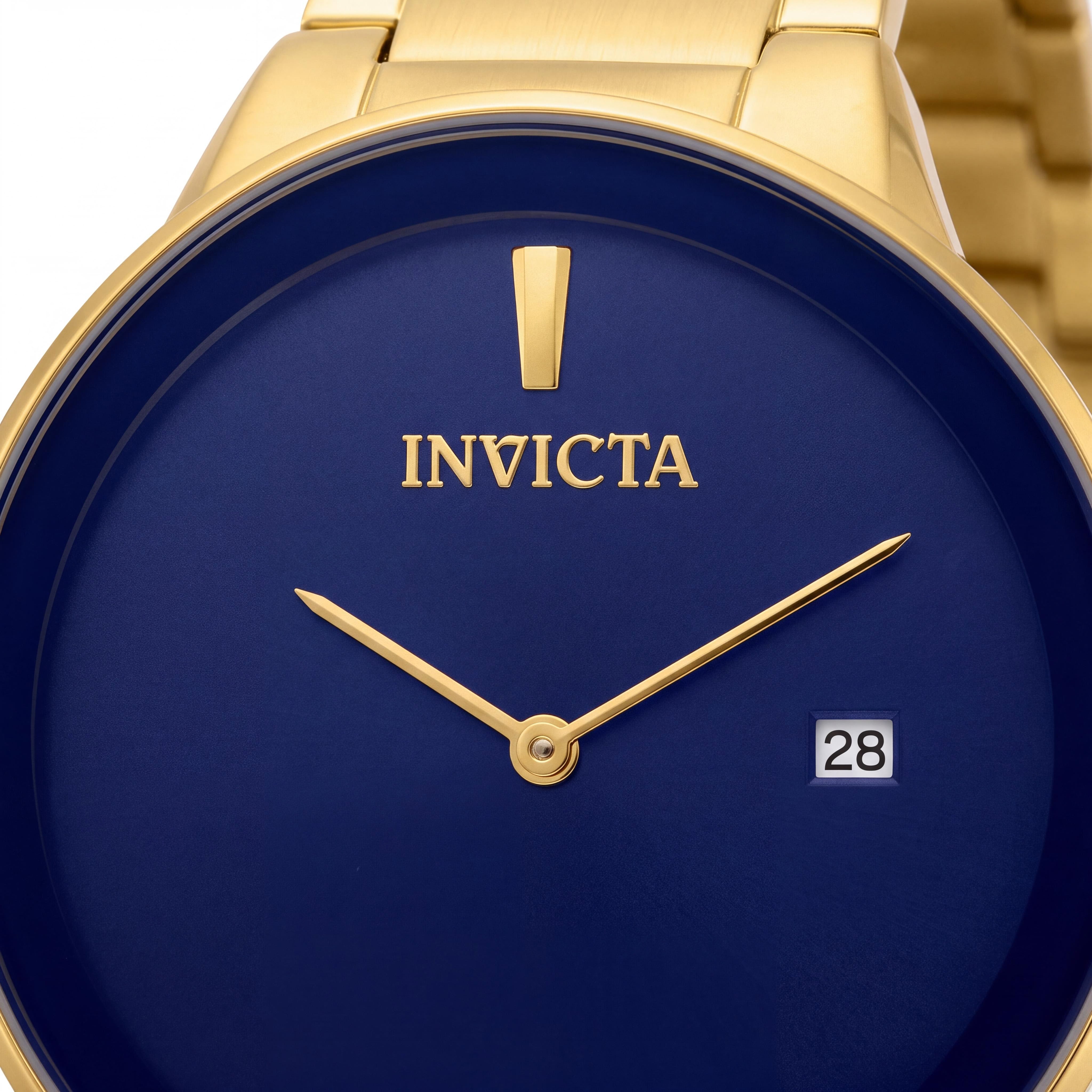 Invicta Specialty 29472 Reloj de pulsera unisex de acero inoxidable dorado con esfera azul y movimiento de cuarzo 40 mm, Photo 2