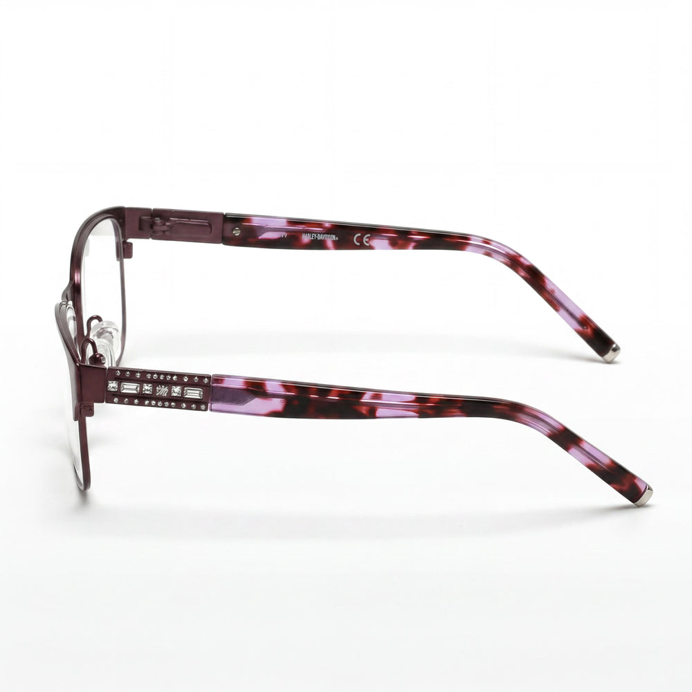 Harley-Davidson Hd0540 Women's Metal Eyewear, Matte Violet and Coloured Havana Frame, Non- Lenses, 56mm