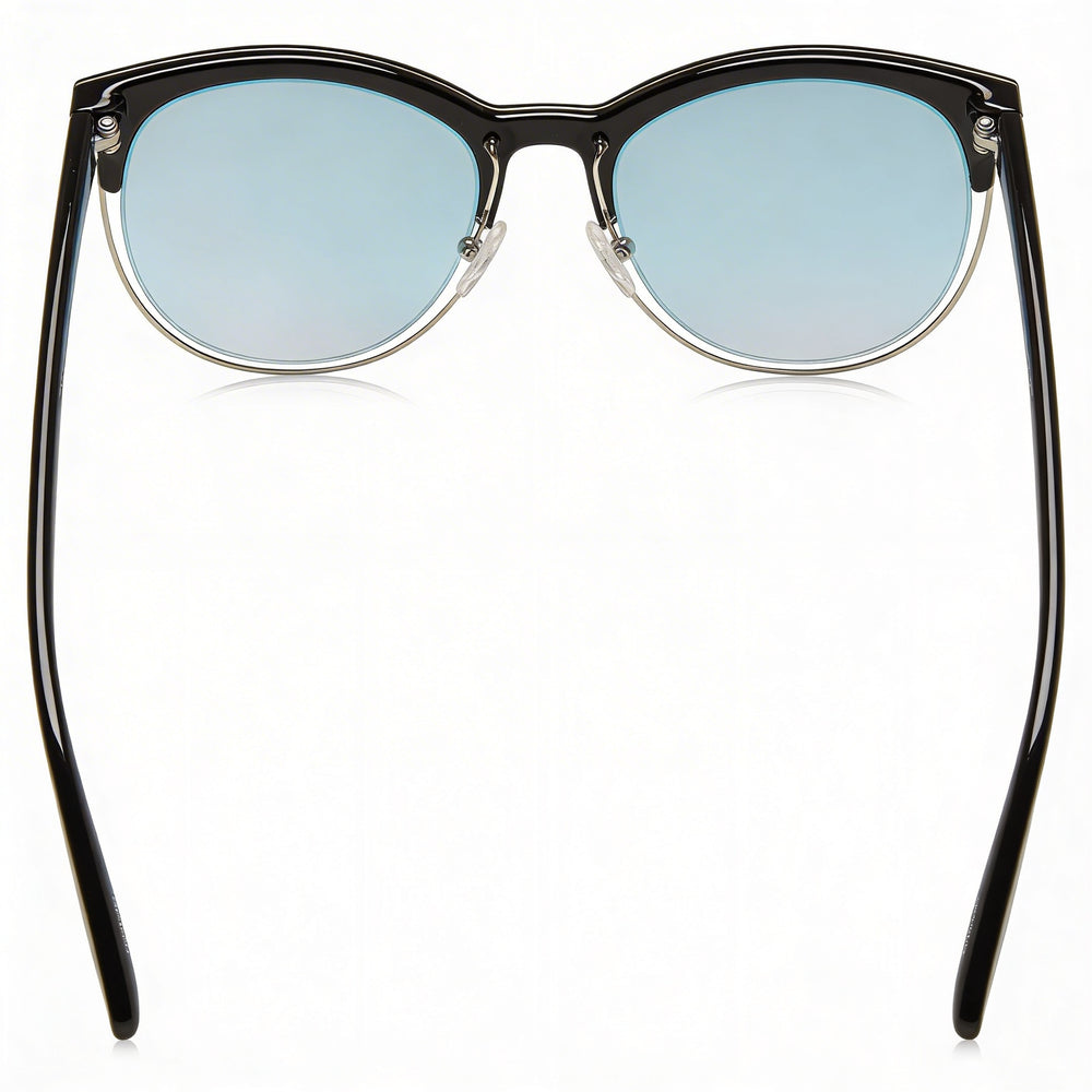 Gafas de sol Guess Retro para mujer, de plástico, color negro, blanco y azul, sin polarizar, con protección UV, ancho de lente de 53 mm