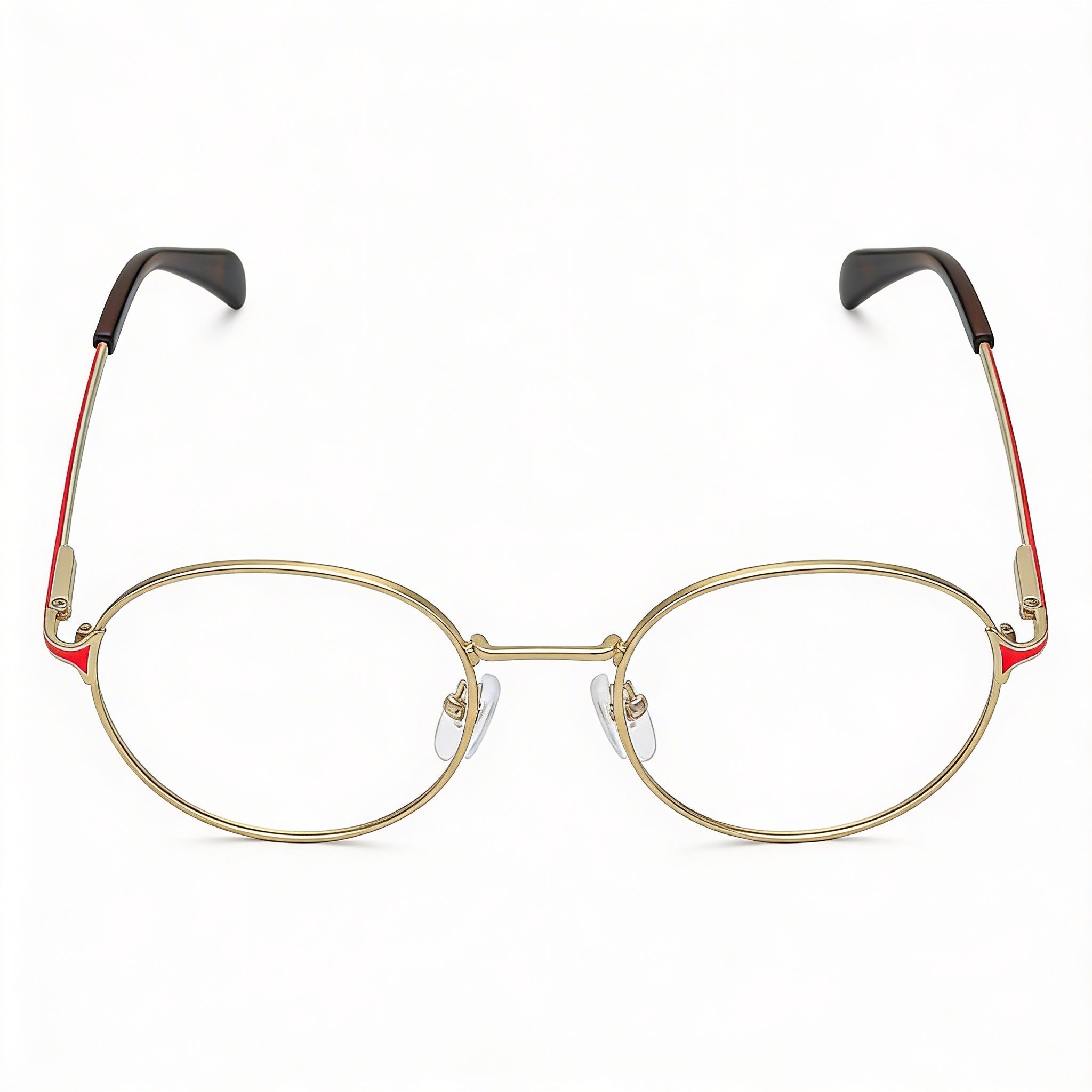 Tous classical Women's Rounded Stainless Steel Eyeglasses Shiny Rose Gold with Orange Transparent Lens 49mm, Photo 3