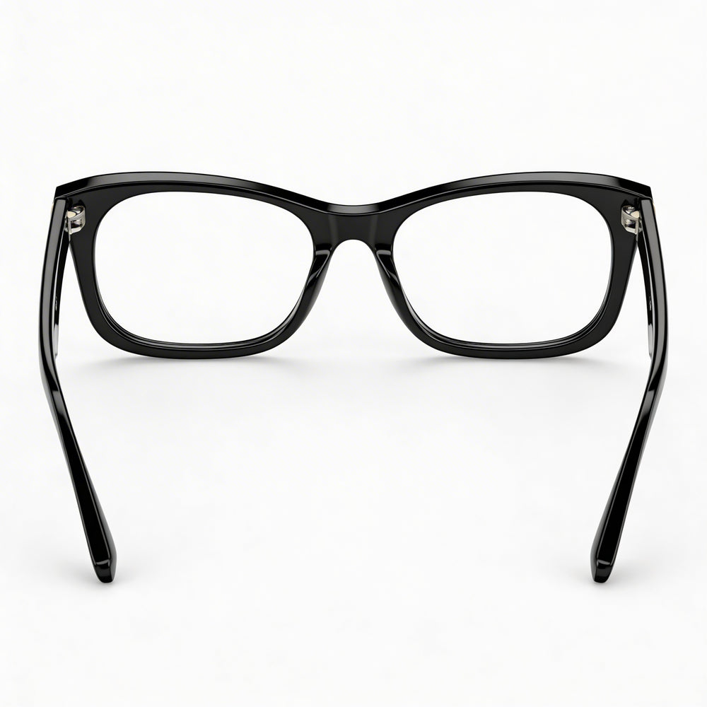 BURBERRY Unisex Black Optical Frames with Clear Demo Lenses, Prescription Ready for Custom Lens Replacement