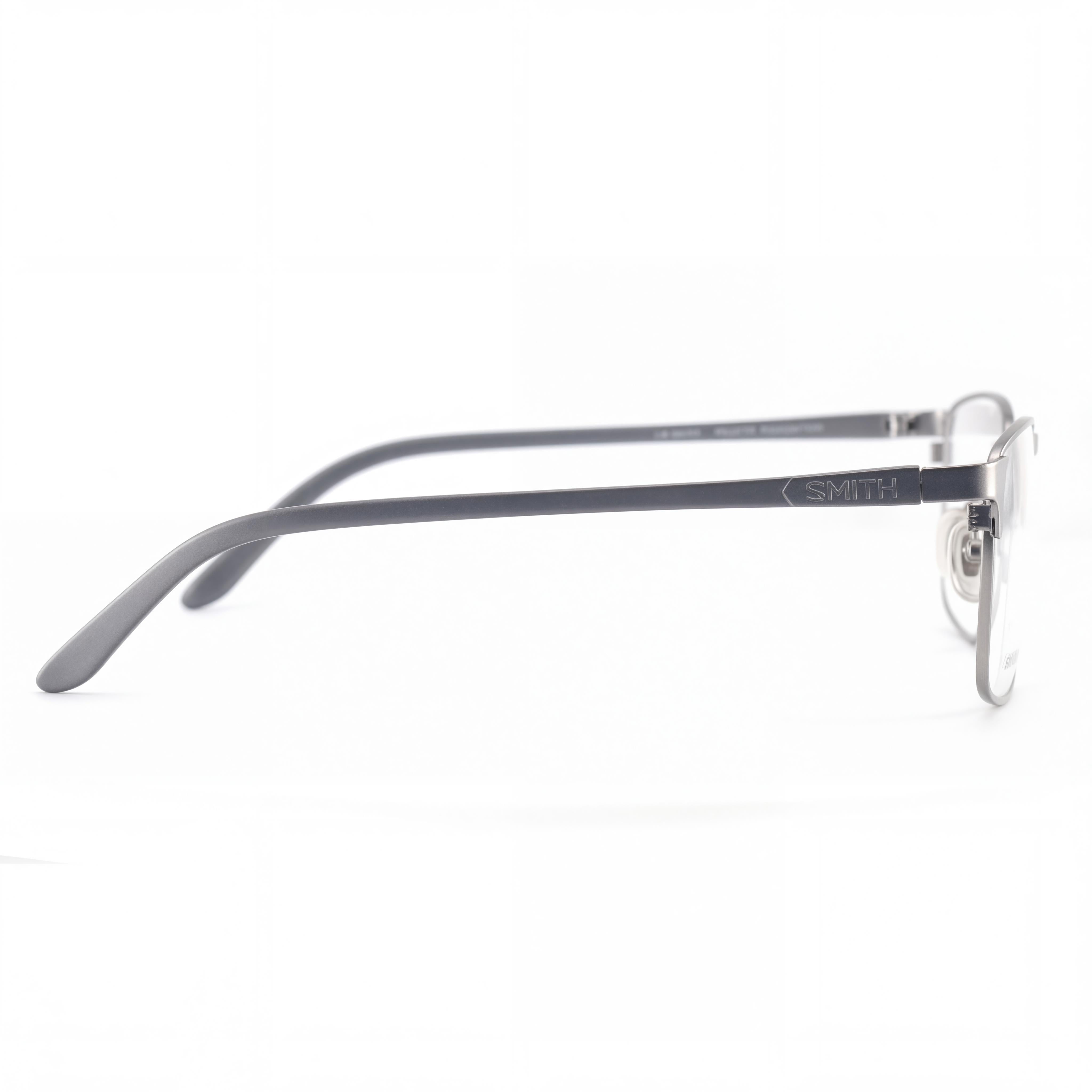 Gafas graduadas Smith Ralston para hombre, cuadradas, de metal, color gris rutenio mate, con lentes transparentes de demostración, 16-140 mm, Photo 2