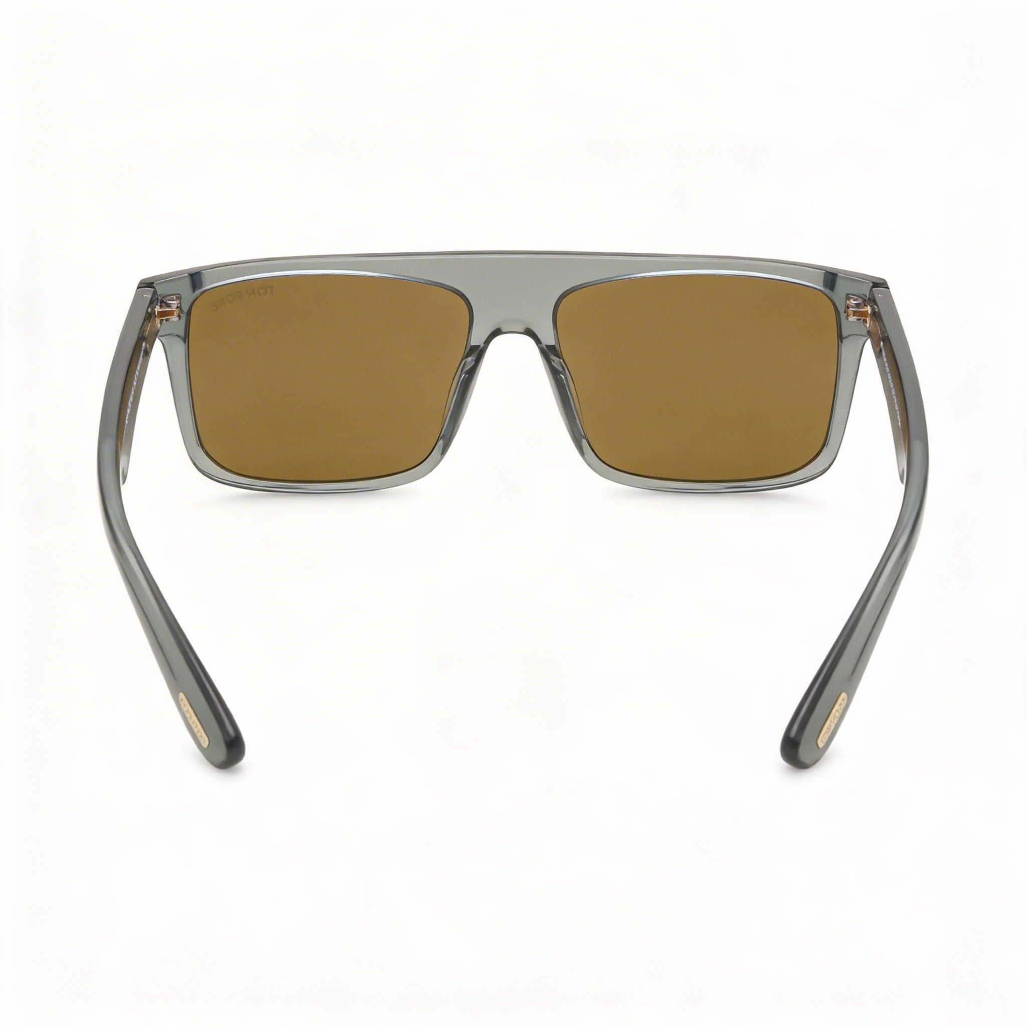 Gafas de sol Tom Ford FT0999 PHILIPPE-02 unisex con montura de plástico pantografiado gris transparente y lentes marrones sin polarizar con protección UV de 58 mm, Photo 4