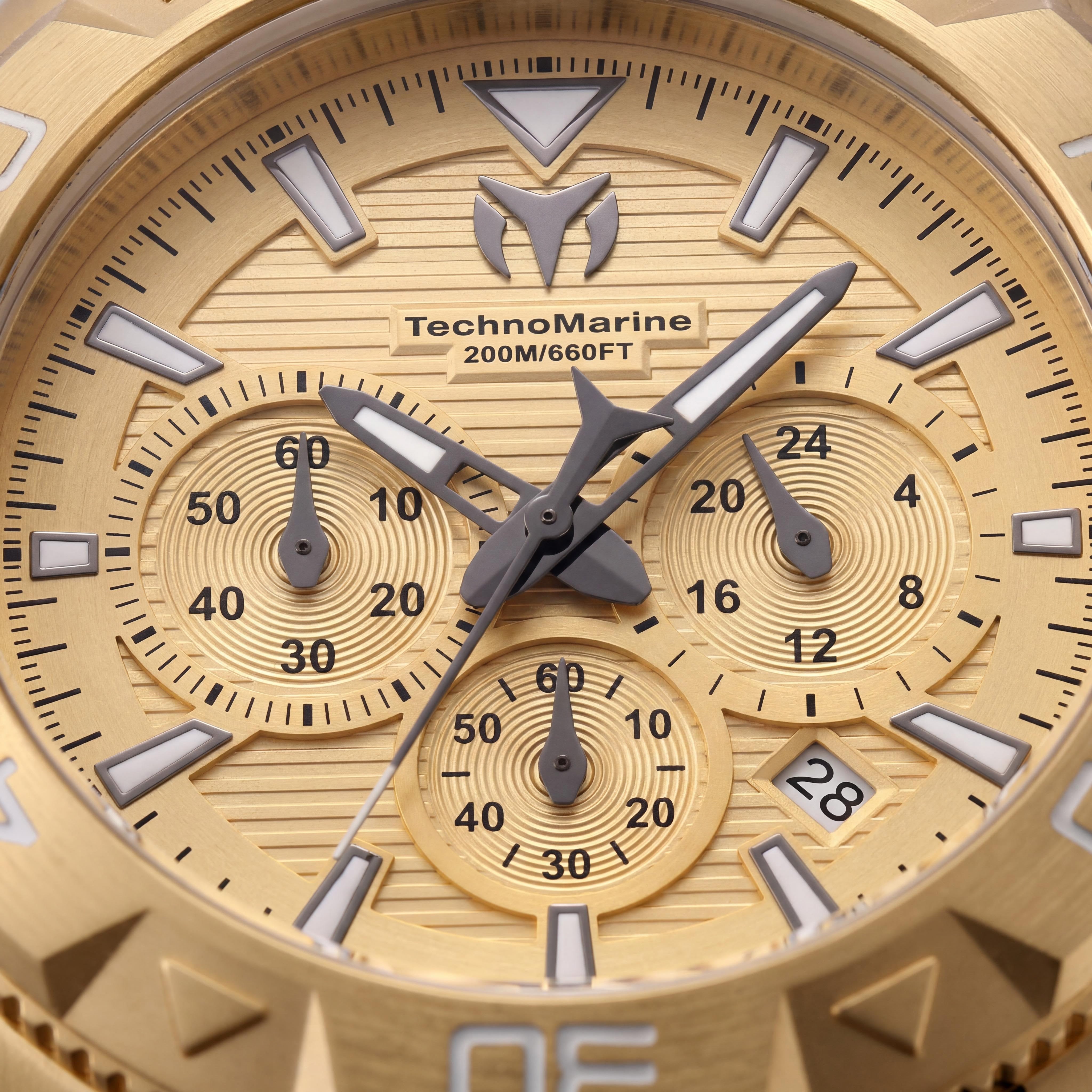 Technomarine UF6 TM-622003 Unisex Gold Stainless Steel Quartz 20 ATM Silicone Strap Watch 48mm, Photo 2