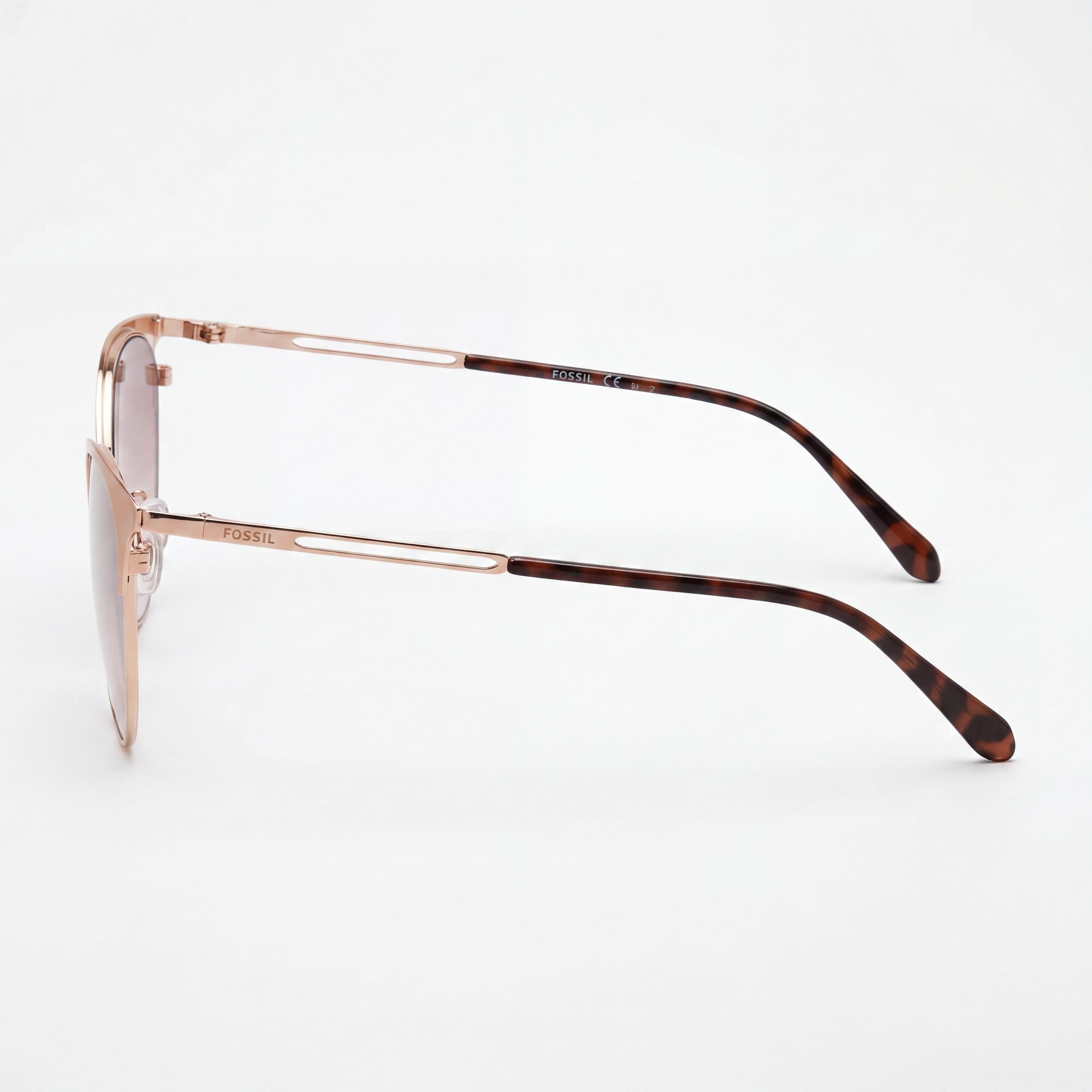 Fossil Casual Unisex Stainless Steel Rosegold Sunglasses 55mm, Photo 3