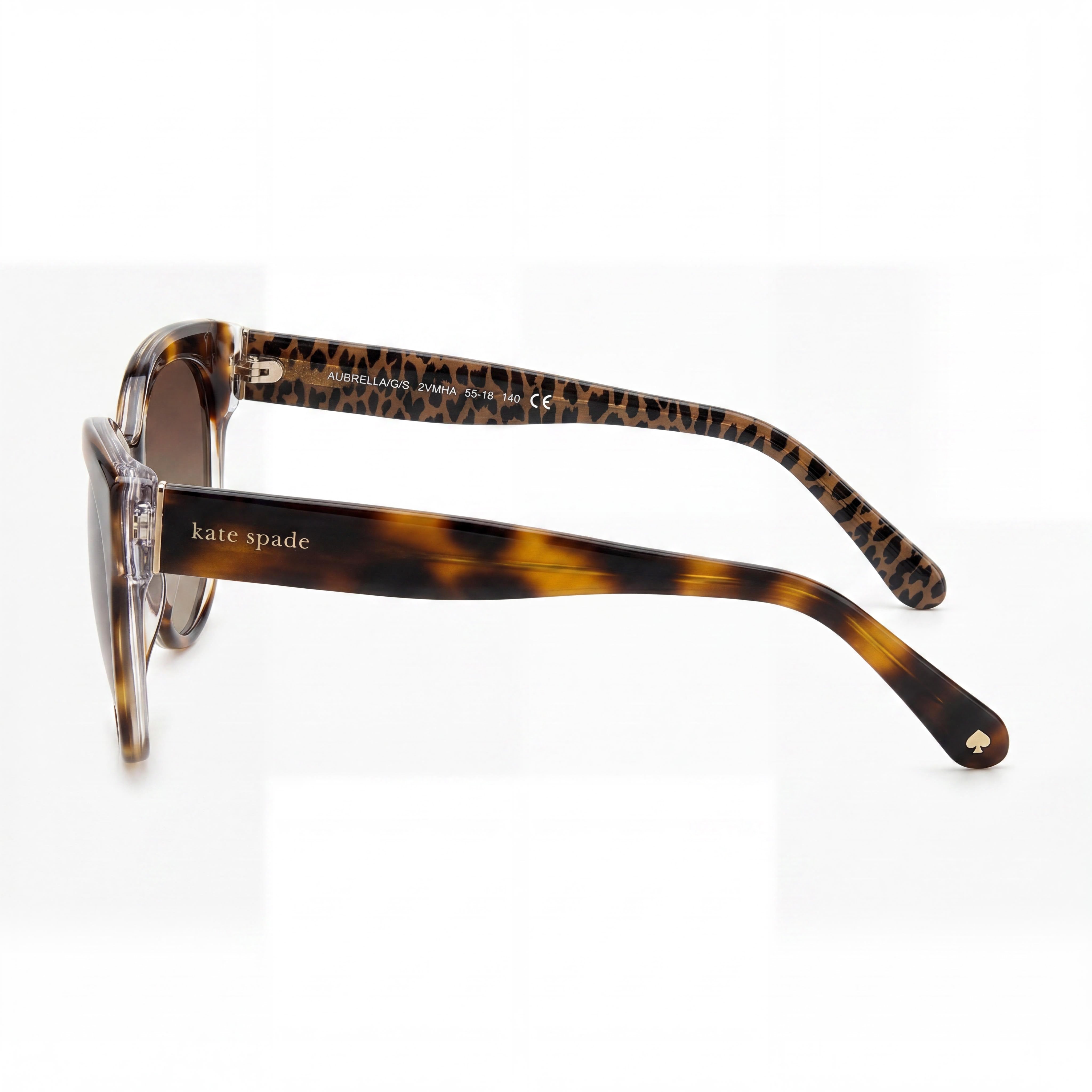 kate spade new york Aubriella/G/S Women's Havana Brown Plastic Non-Polarized UV Protection Sunglasses 55mm, Photo 3